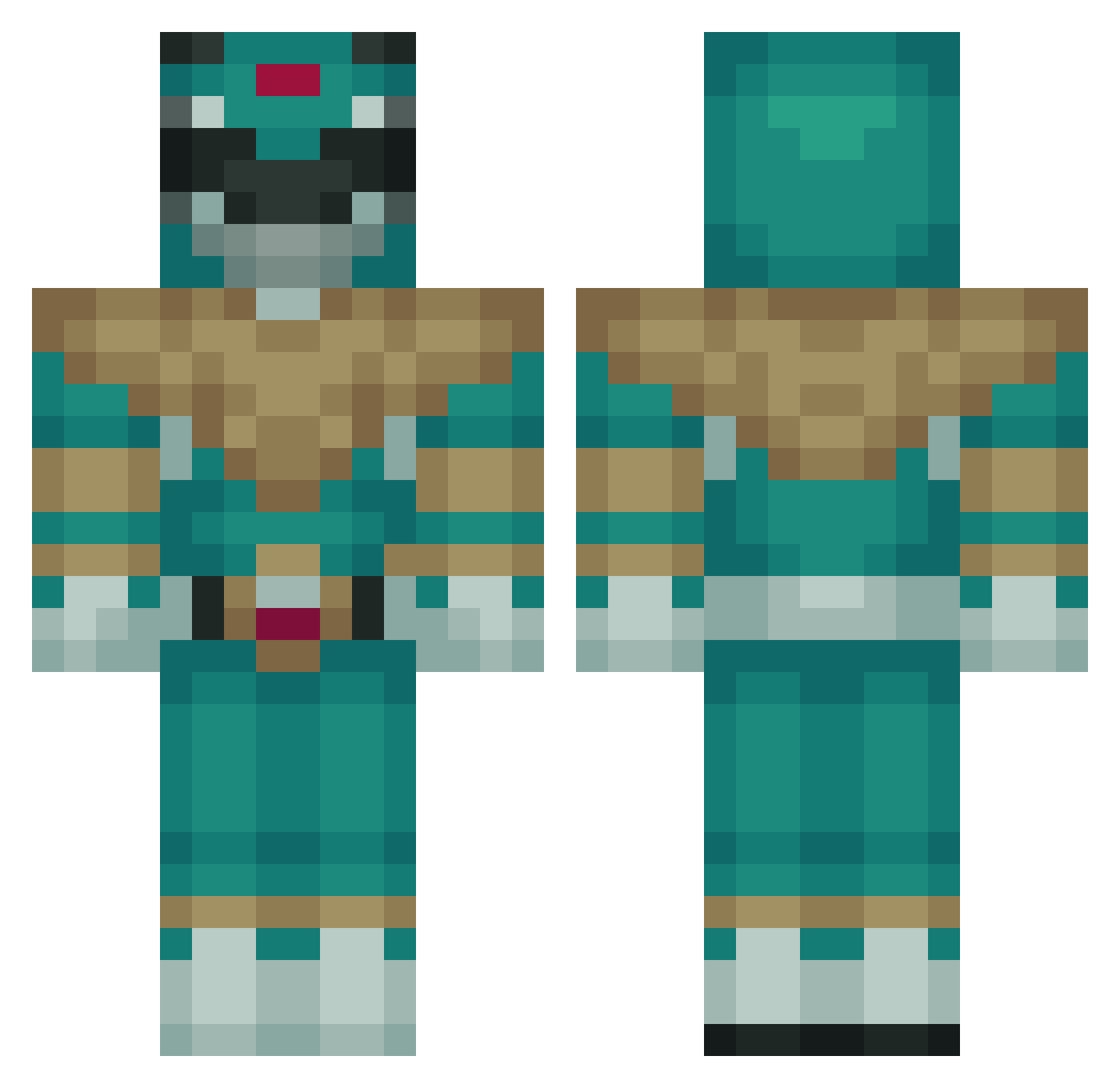 BlakMambo Minecraft skin, front and back view