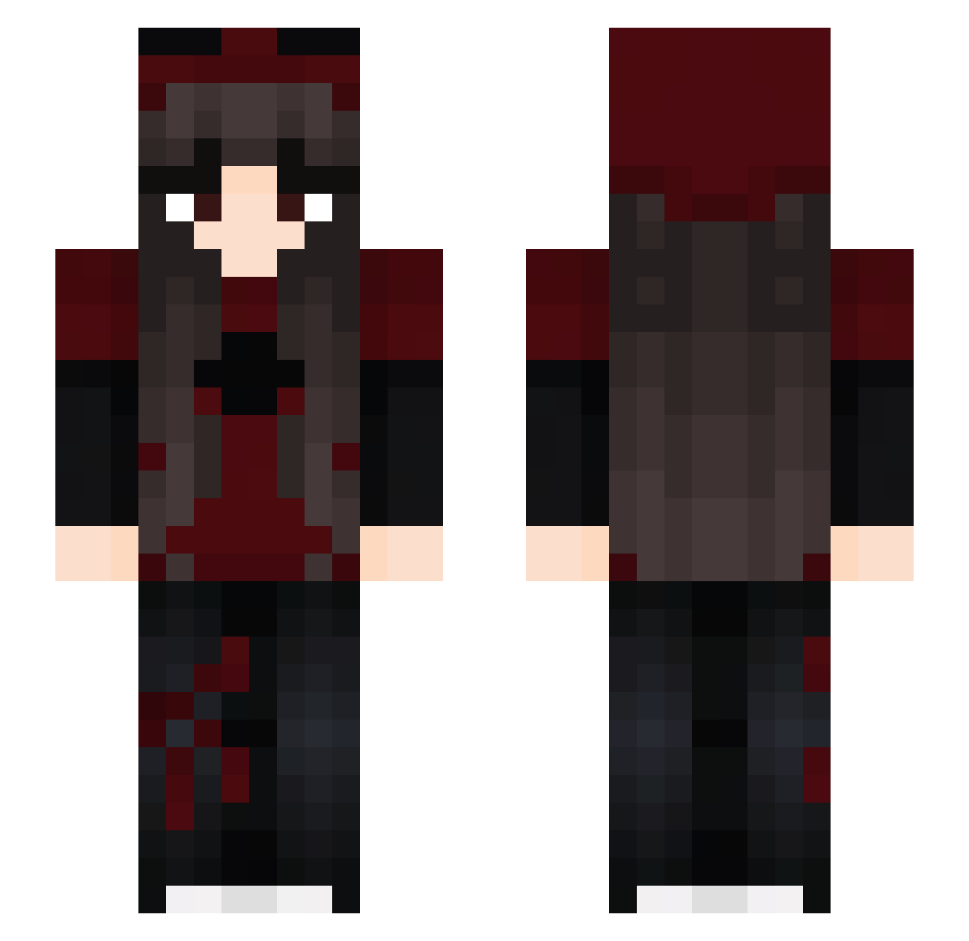 VersteigerterYT Minecraft skin, front and back view
