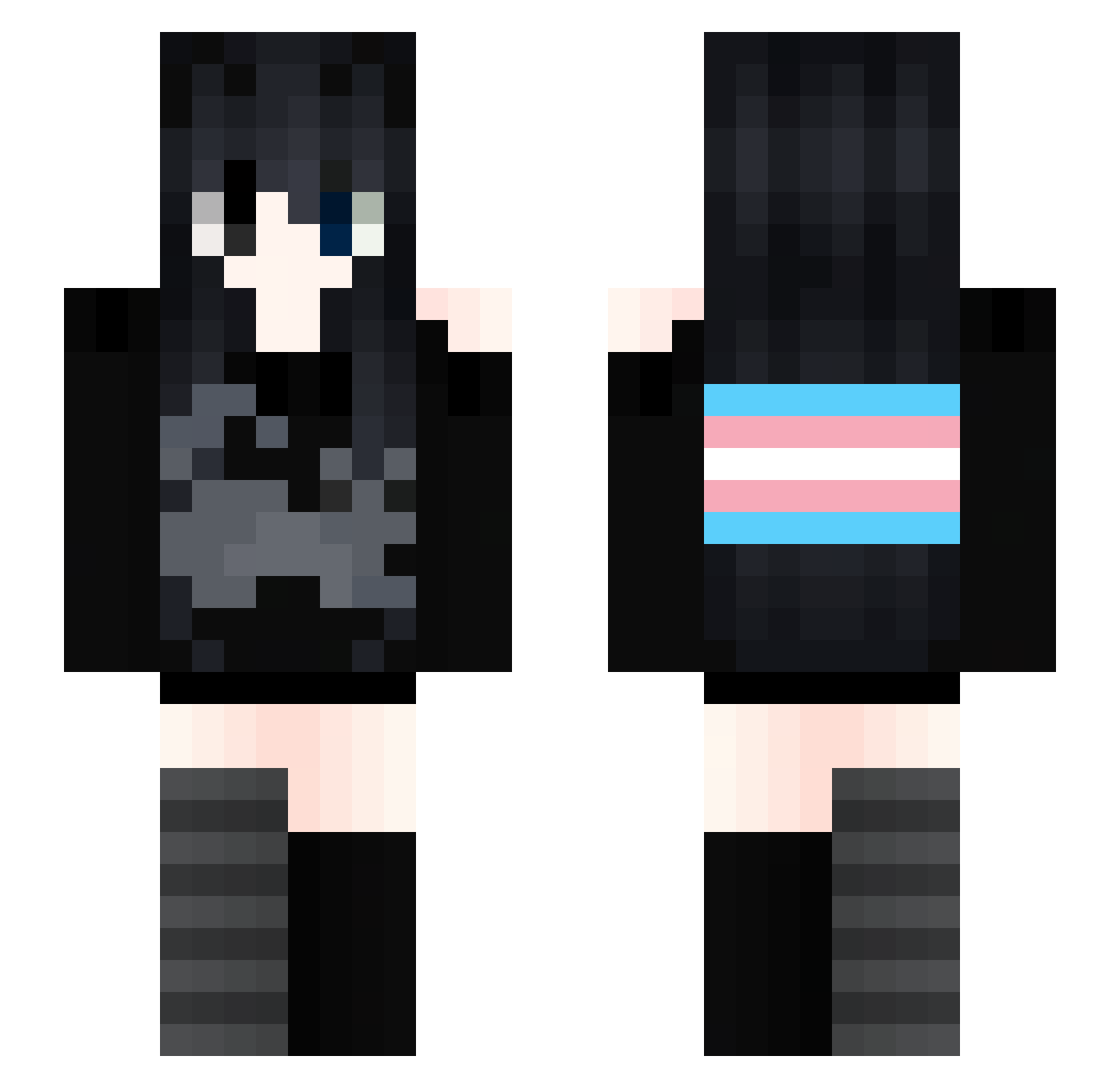 OverDoseStudios Minecraft skin, front and back view