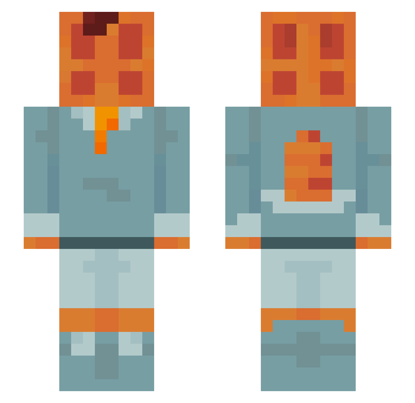 lunashinystars Minecraft skin, front and back view