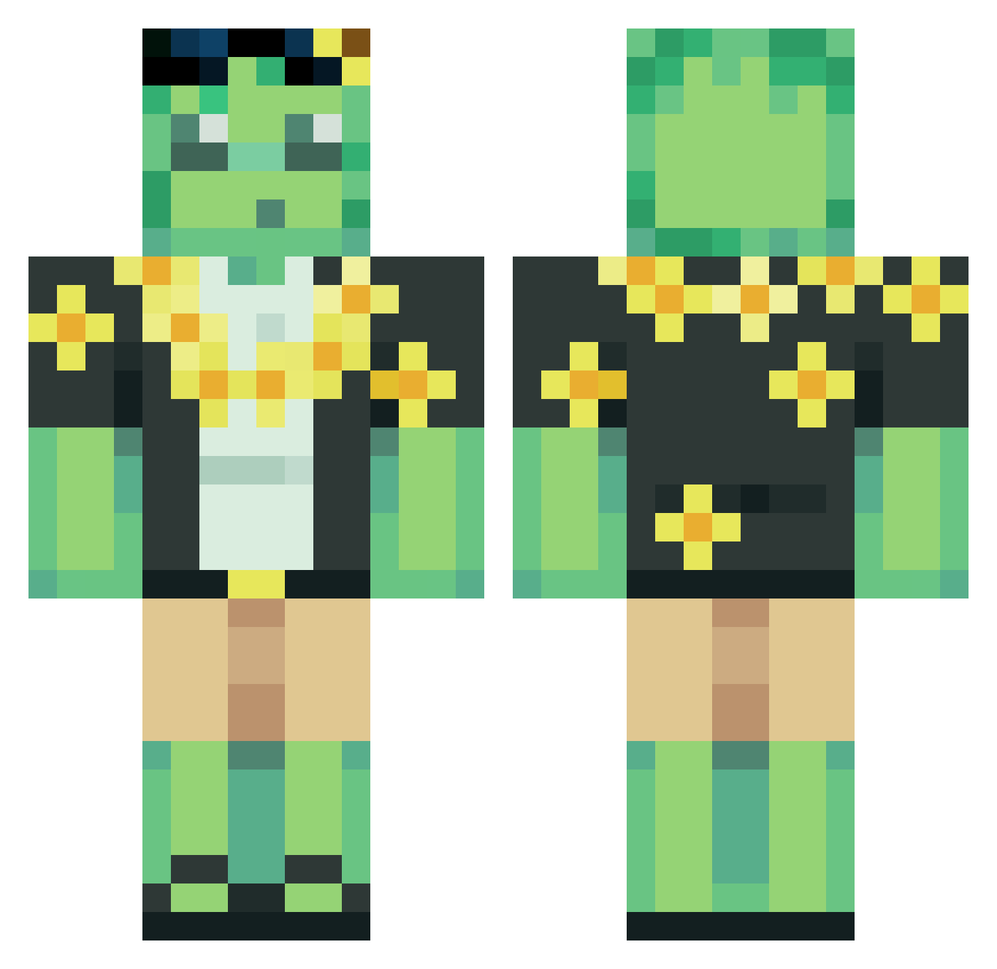zzyialyay Minecraft skin, front and back view