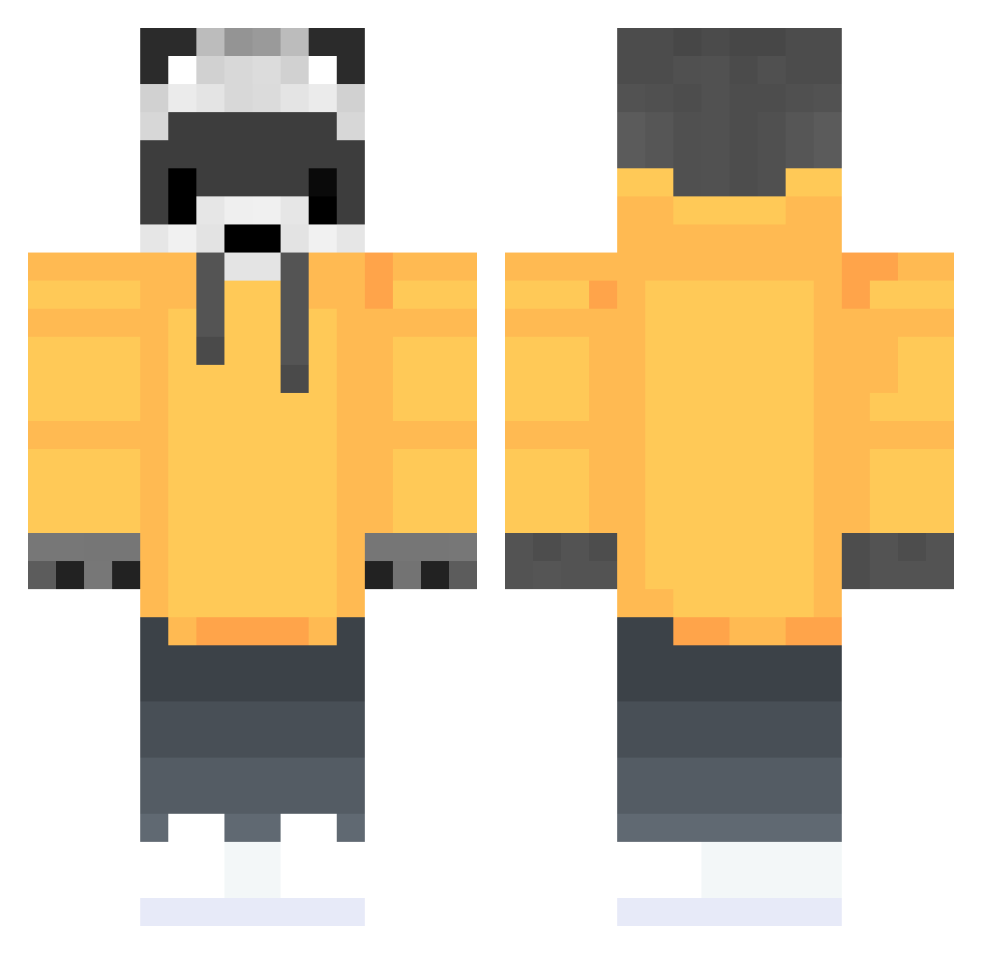 3Cubed Minecraft skin, front and back view