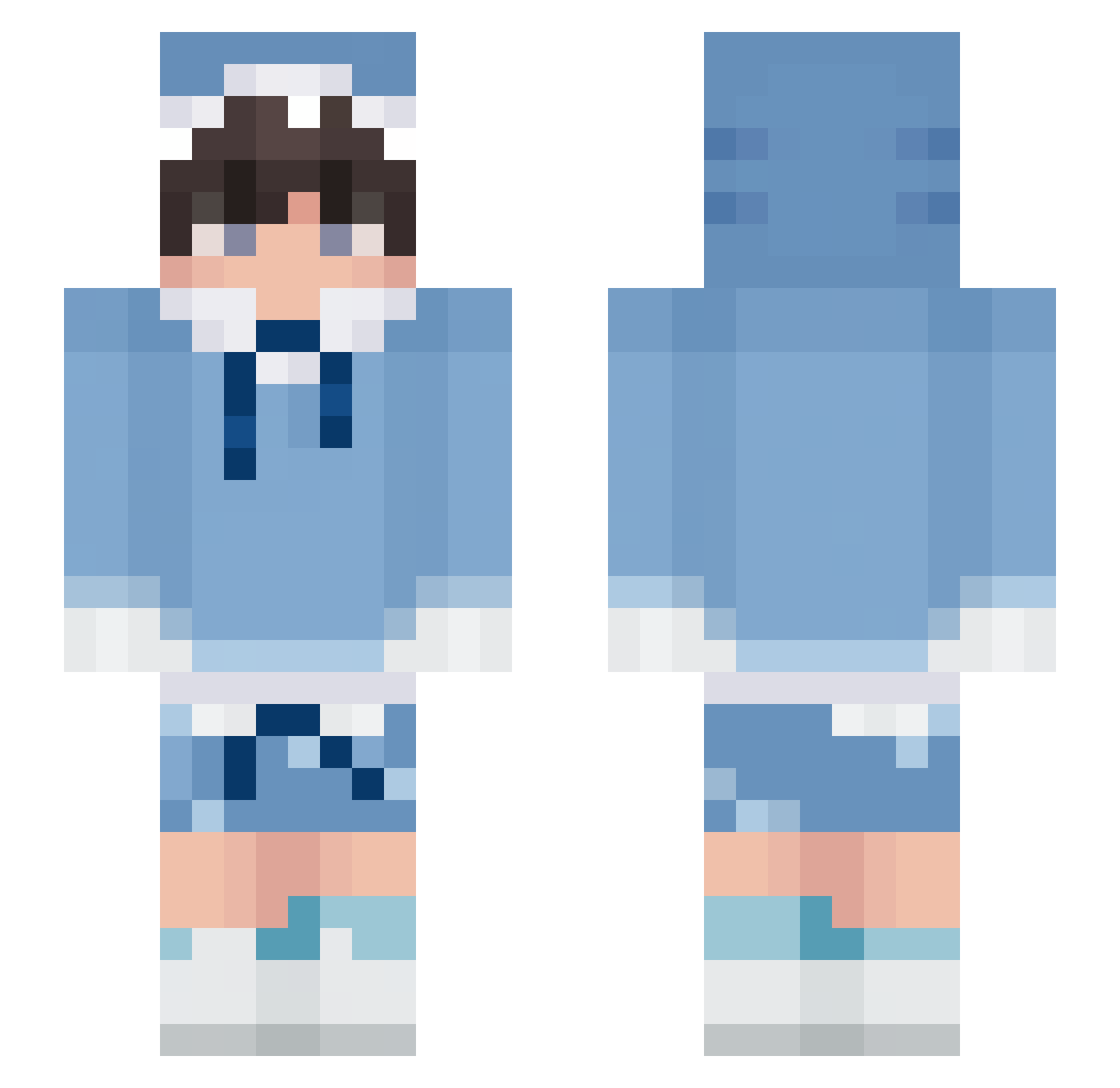 Frosty_ejj Minecraft skin, front and back view