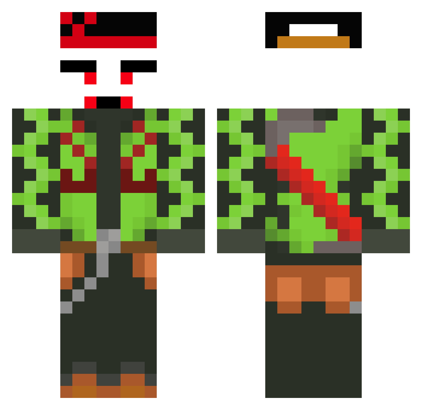 Basic_Haste Minecraft skin, front and back view