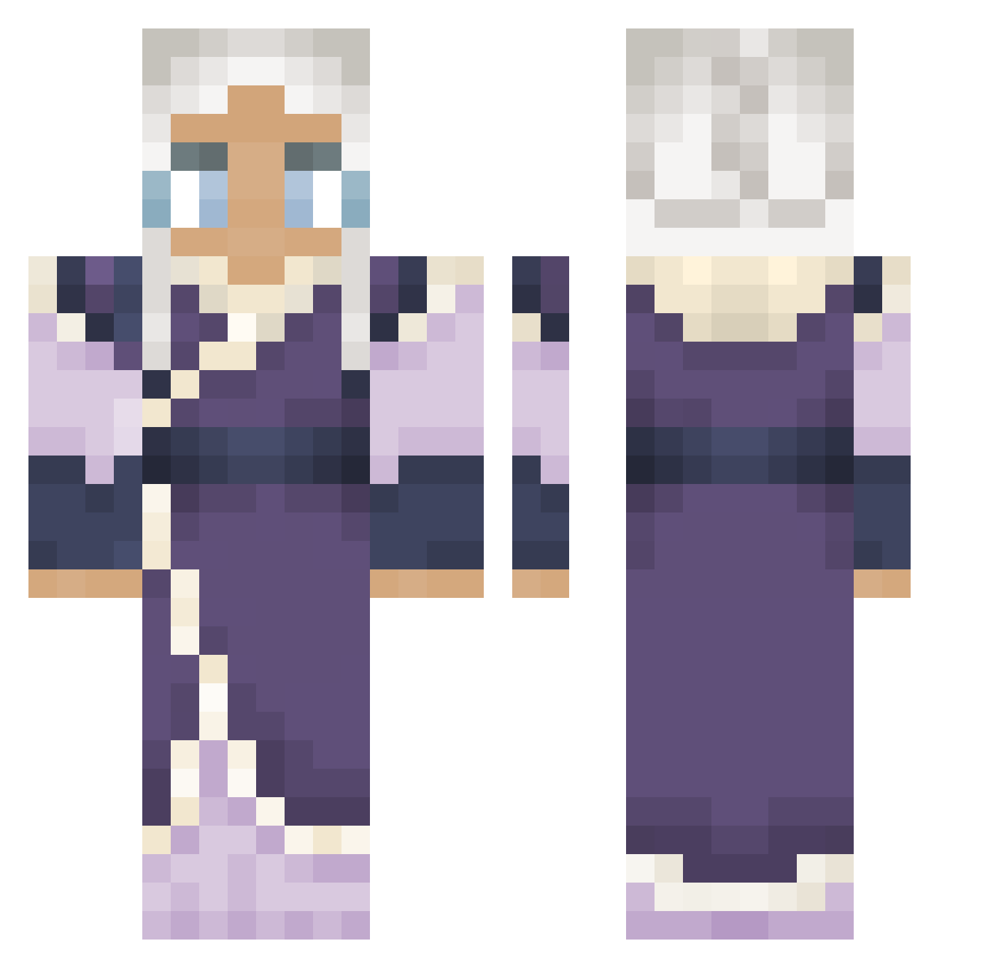 palfey Minecraft skin, front and back view