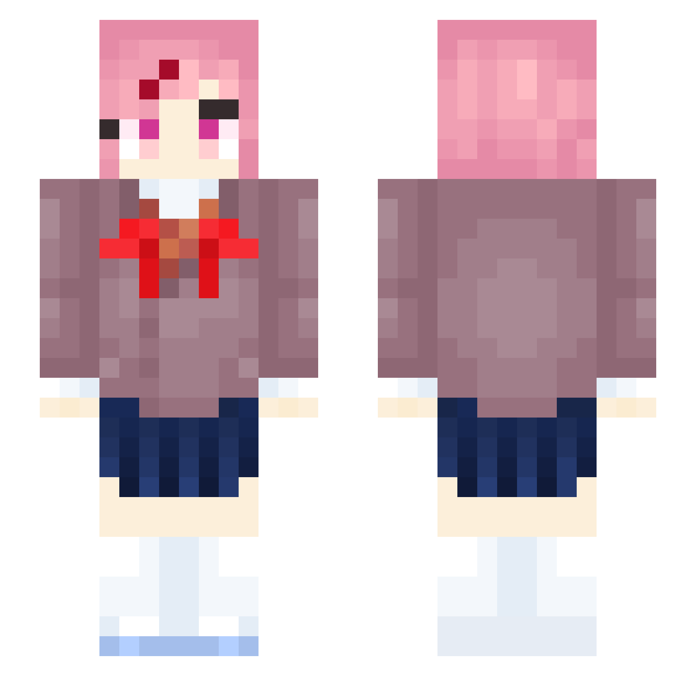 angelvq Minecraft skin, front and back view