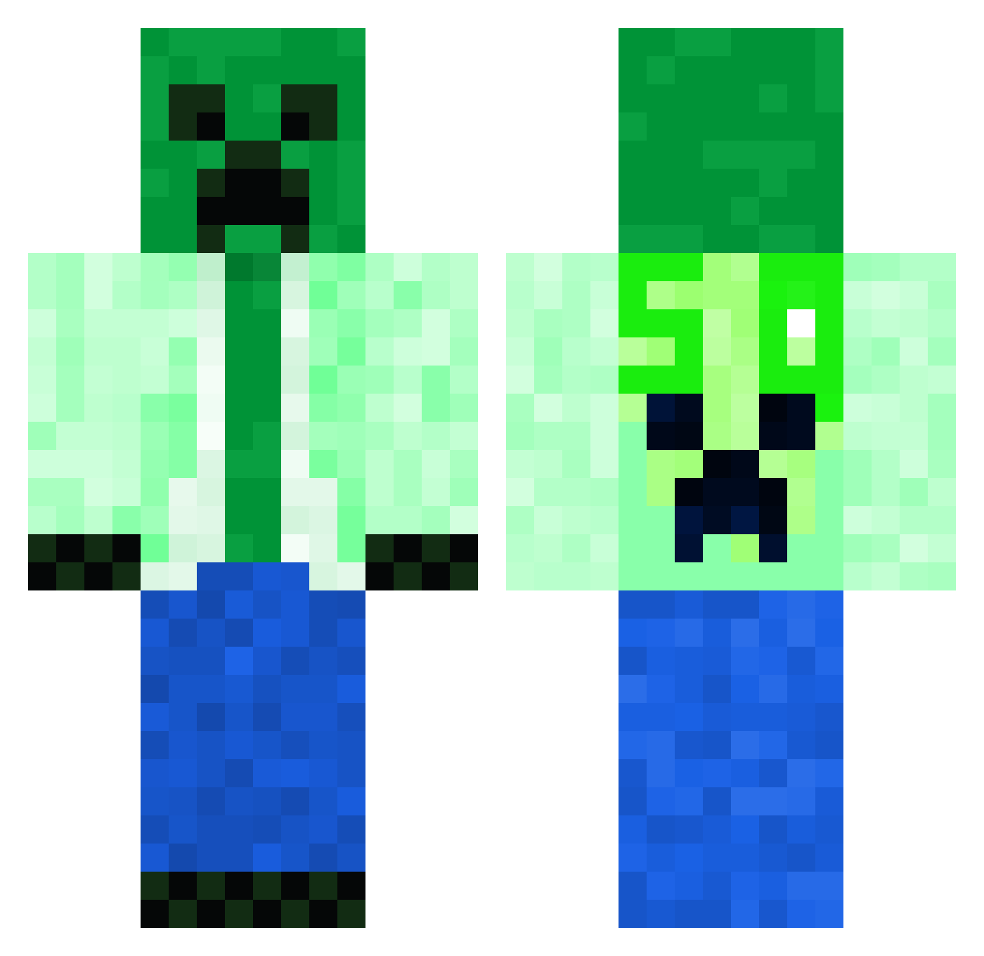 EKIODETE40 Minecraft skin, front and back view