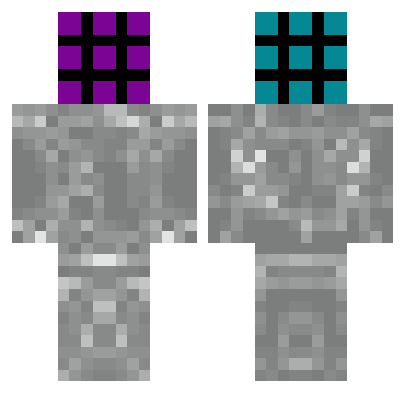 Hydromorph Minecraft skin, front and back view