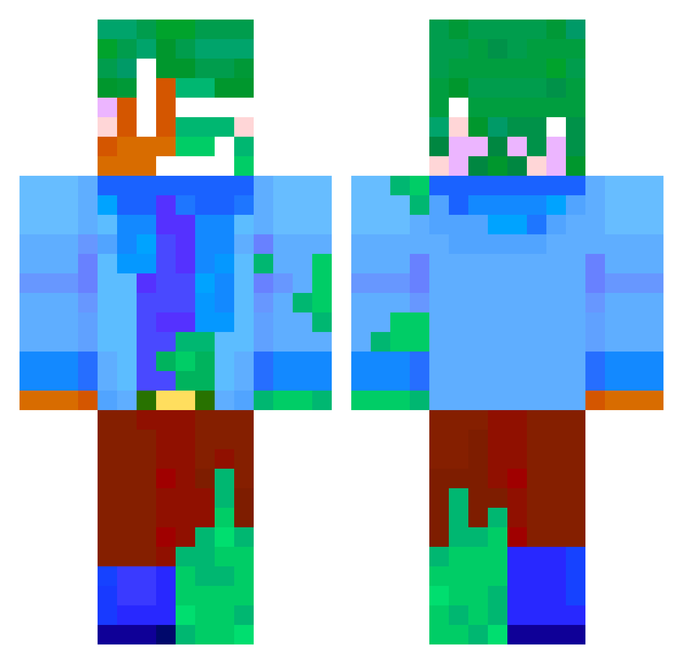 ItsmeThym Minecraft skin, front and back view