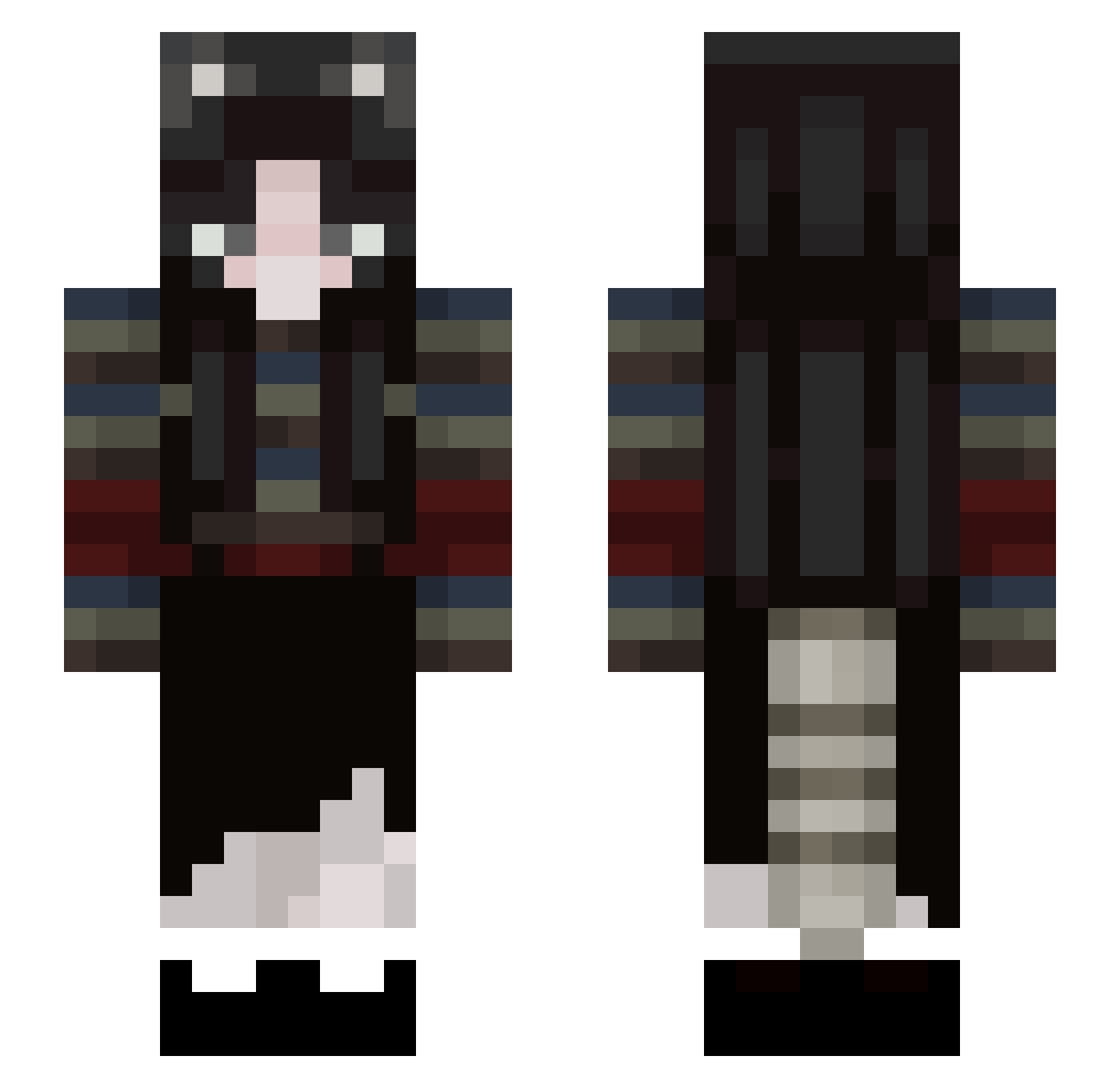 cluelesslyn Minecraft skin, front and back view