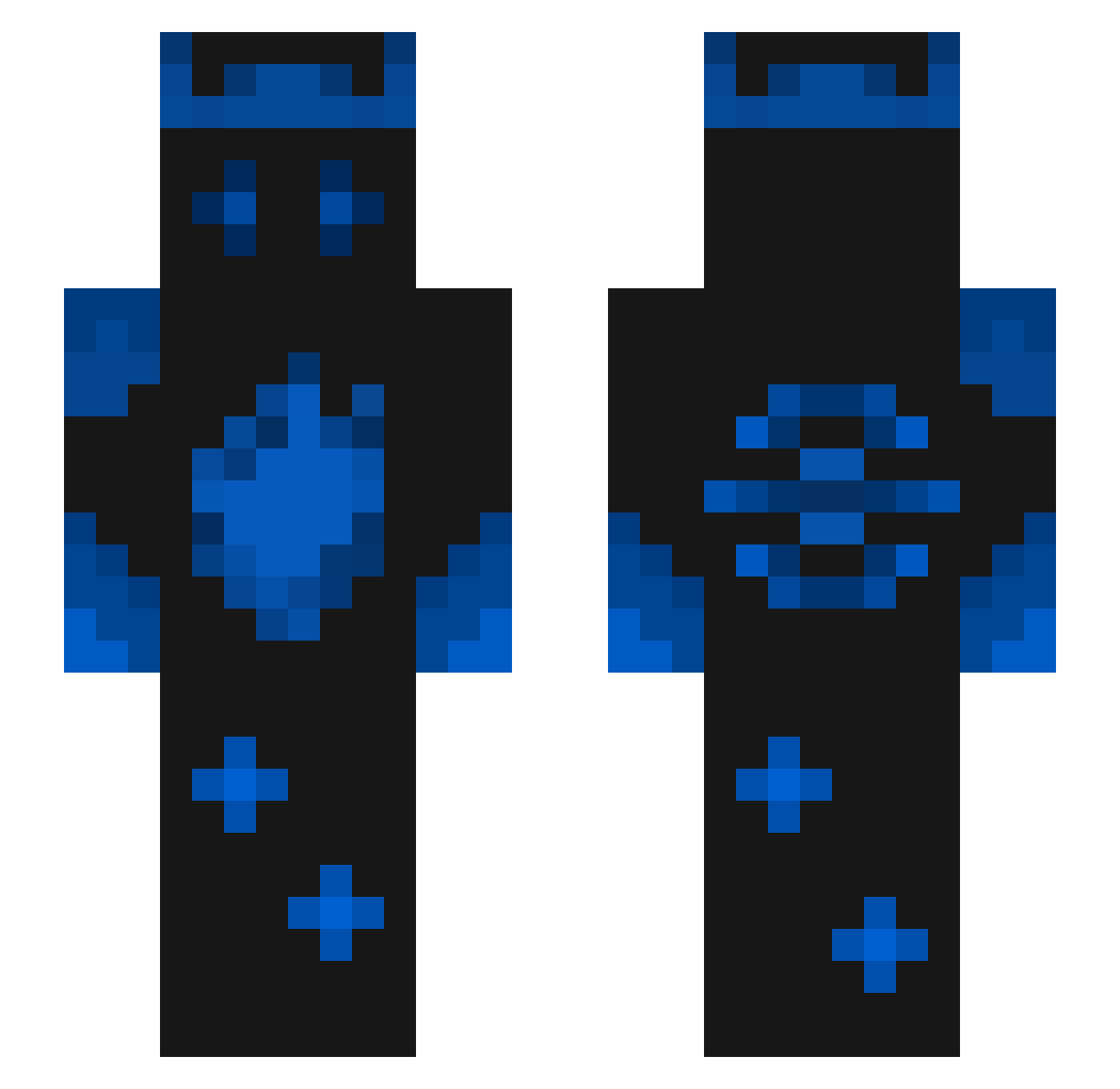 Xonexz Minecraft skin, front and back view