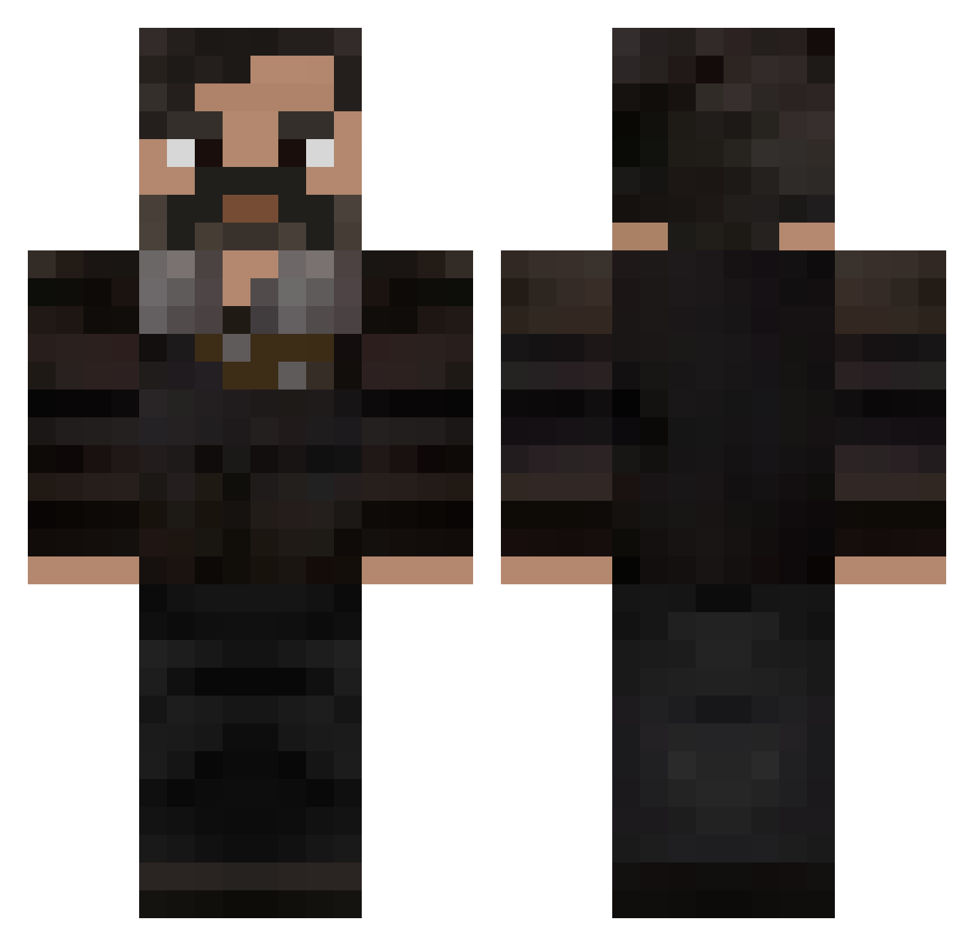 aSpicyLemon Minecraft skin, front and back view