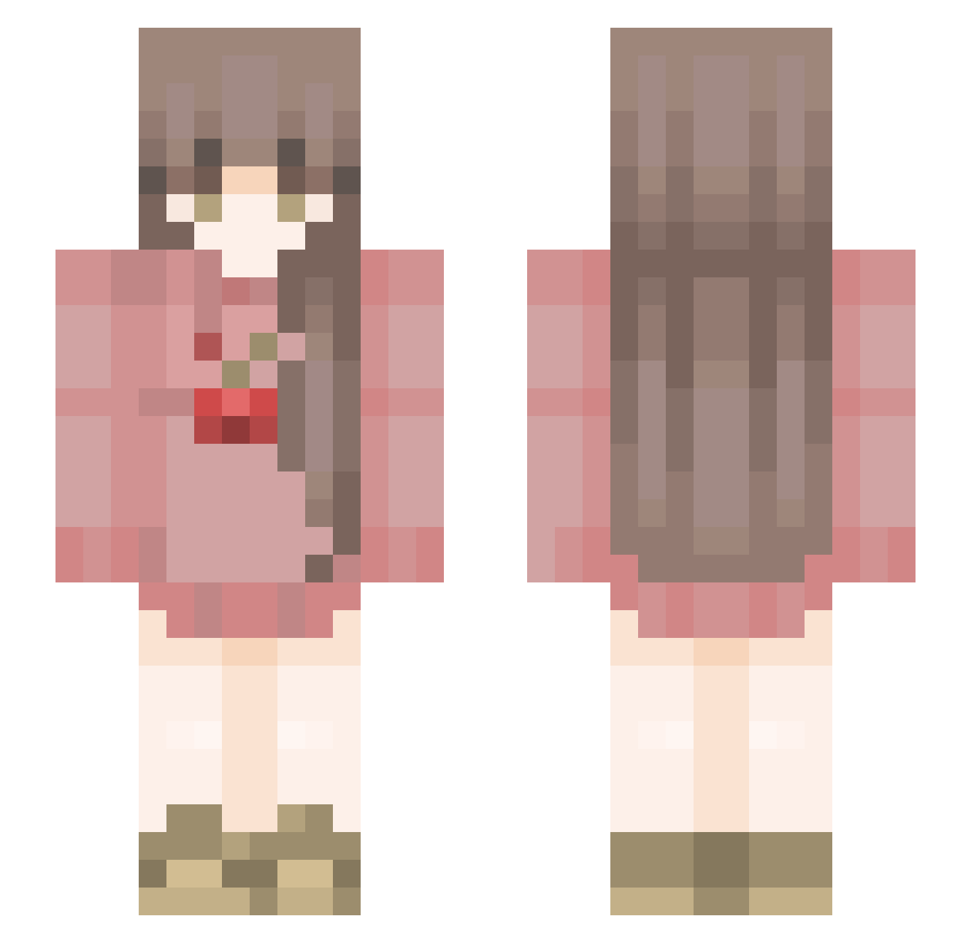 OmaiKate Minecraft skin, front and back view