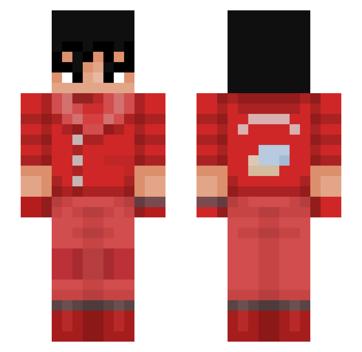 Minus Minecraft skin, front and back view