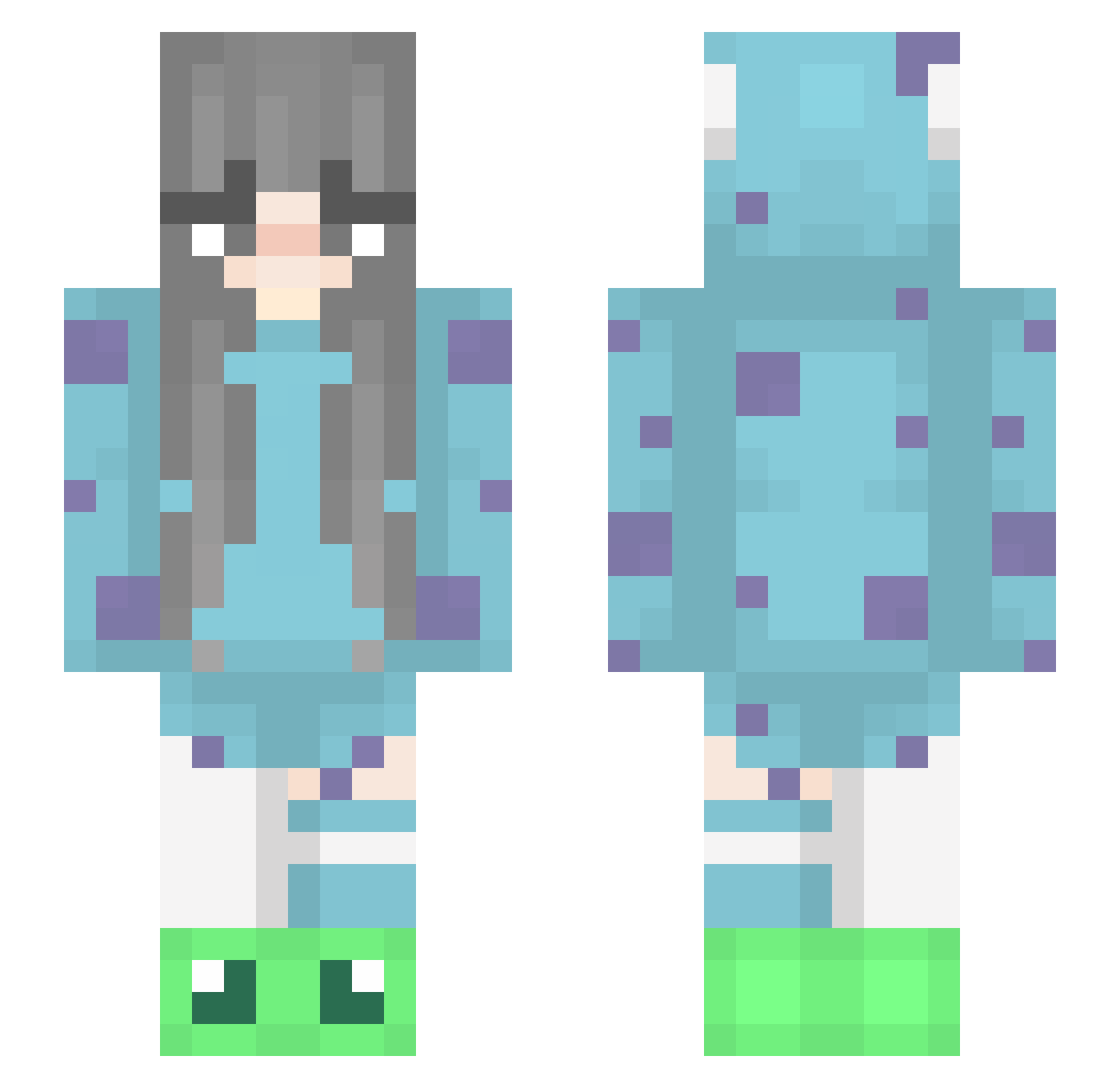 hecccing Minecraft skin, front and back view