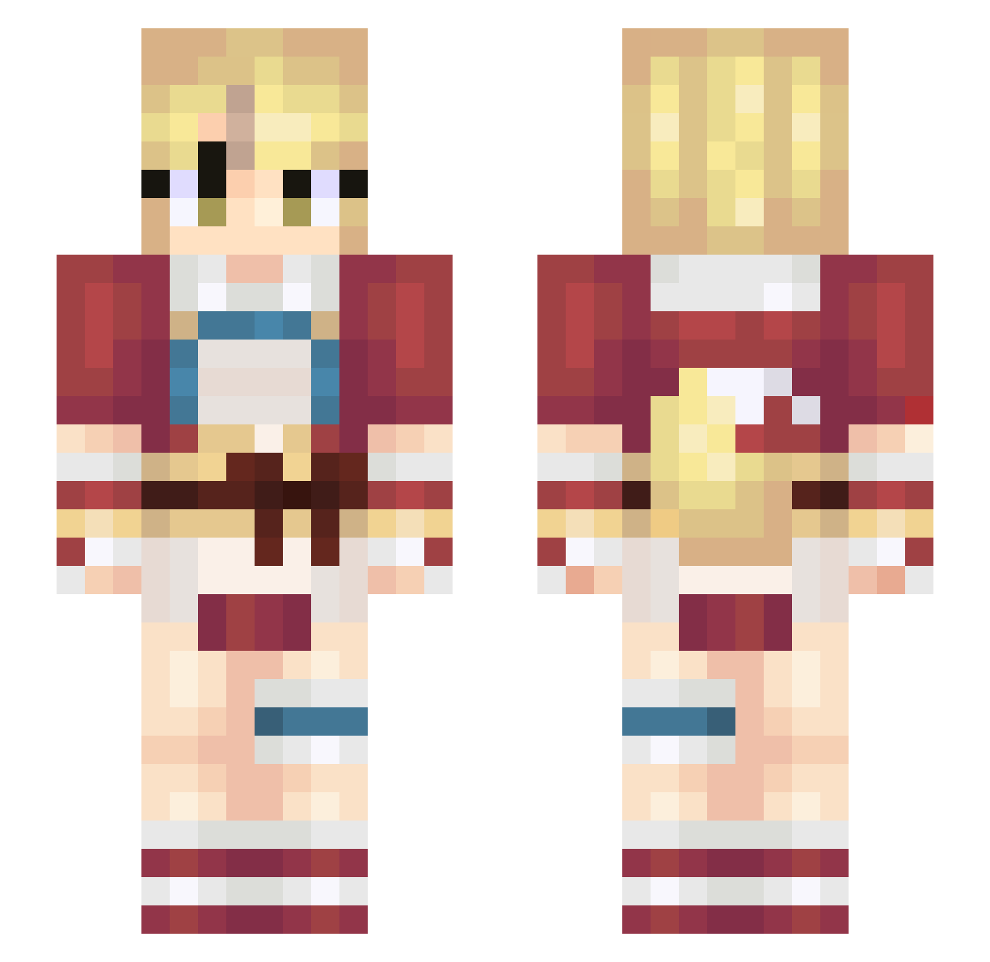 _Jade_x Minecraft skin, front and back view