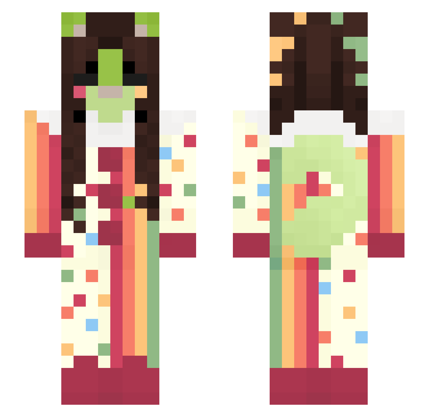 Jupiterskyz Minecraft skin, front and back view