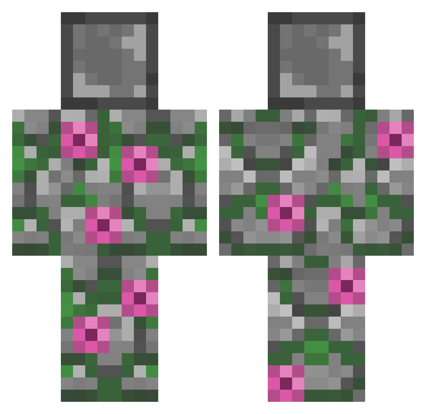 circumlunar Minecraft skin, front and back view