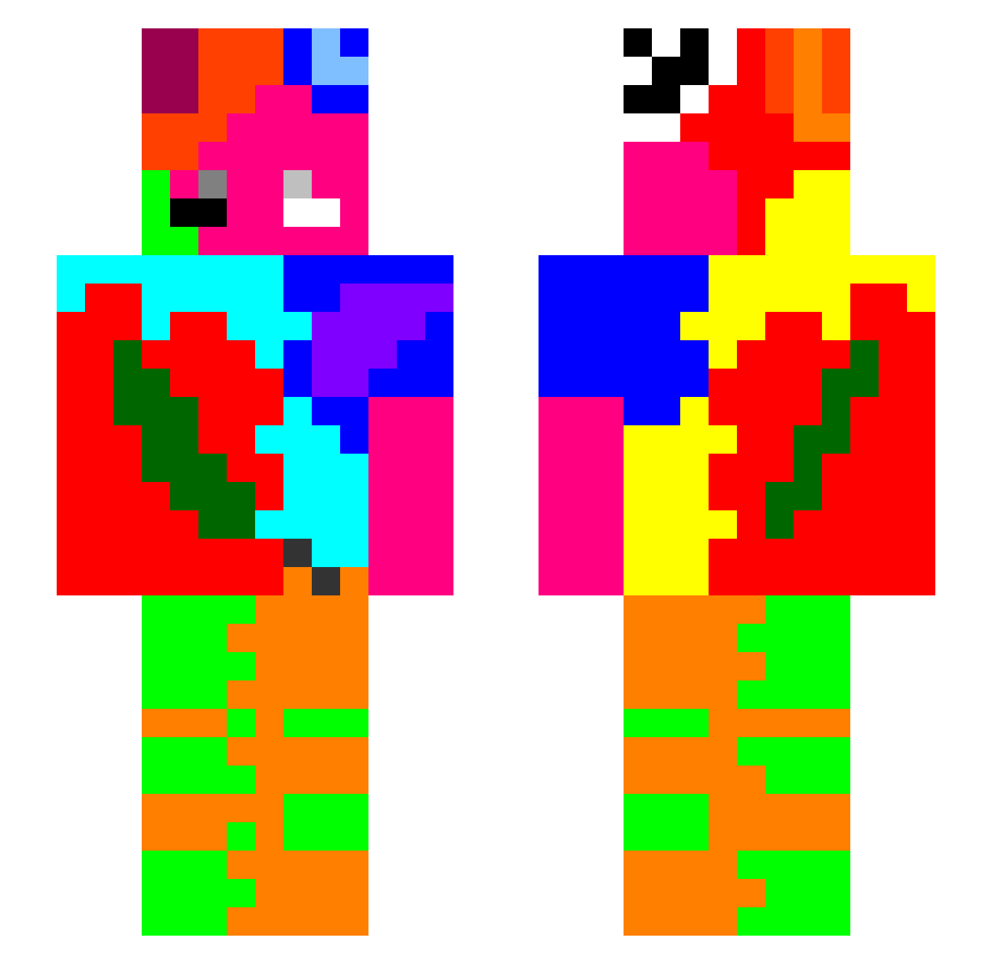 elrypzz Minecraft skin, front and back view