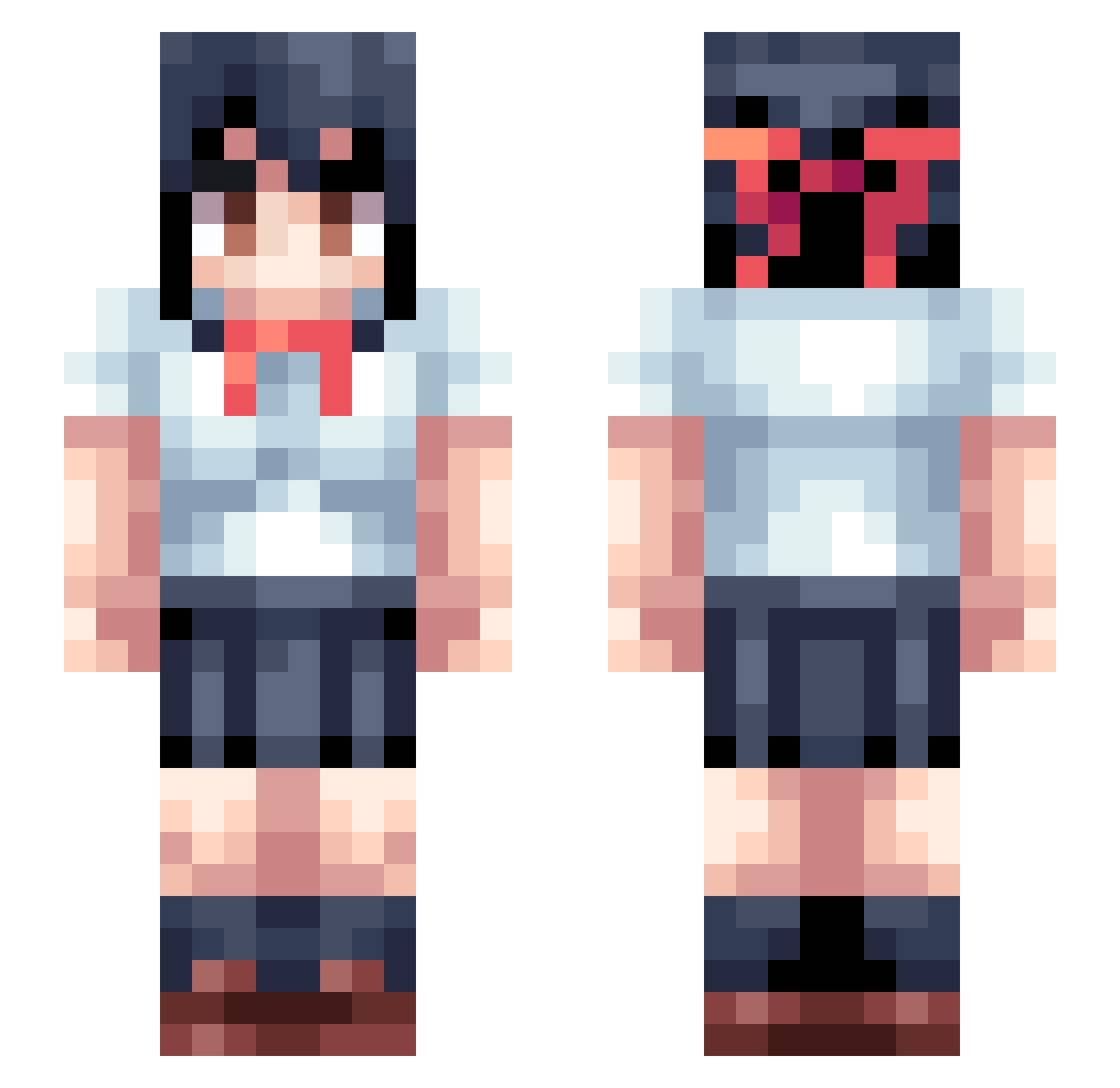 MitsuhaHG Minecraft skin, front and back view