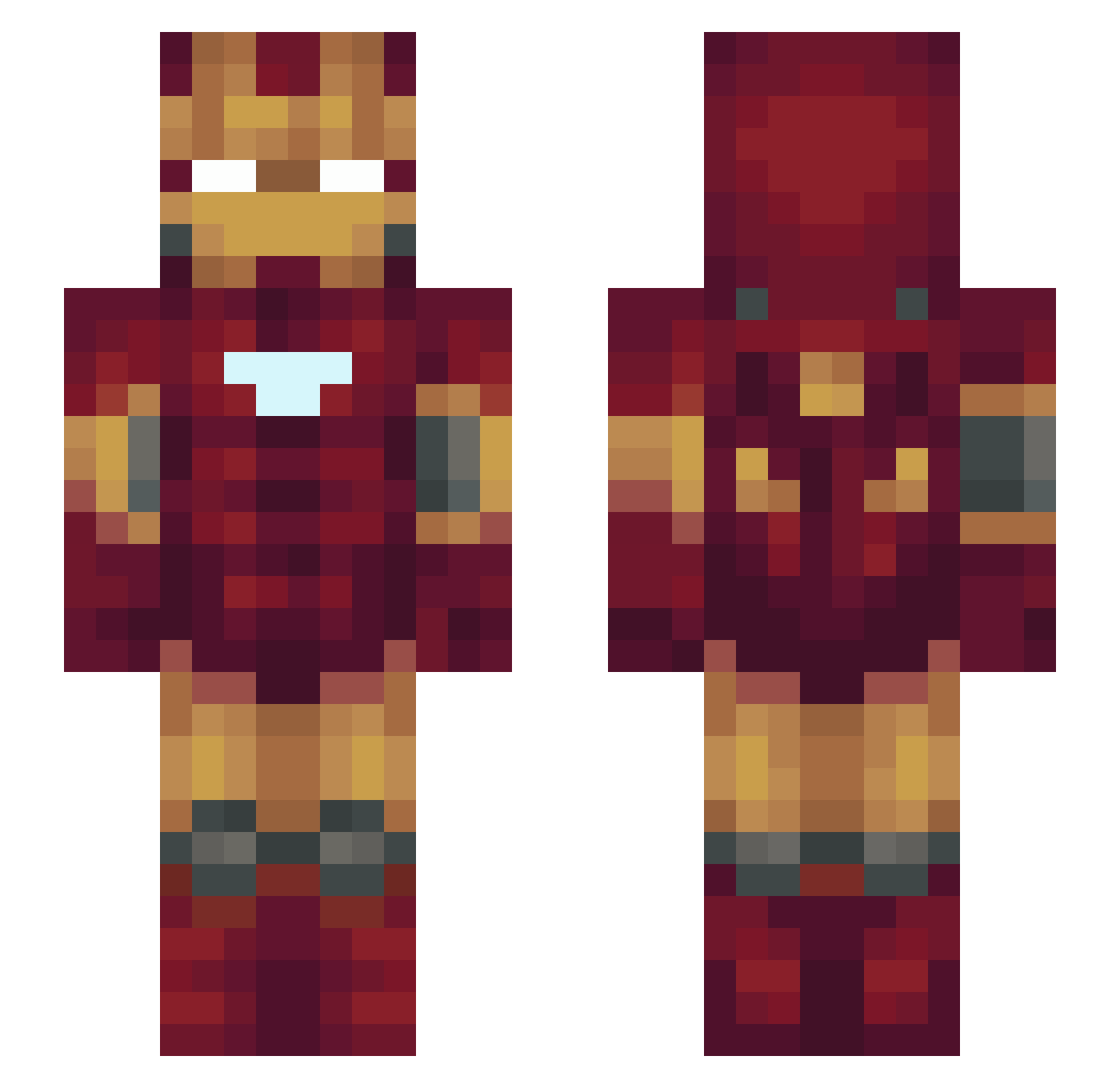 Gutsher462 Minecraft skin, front and back view