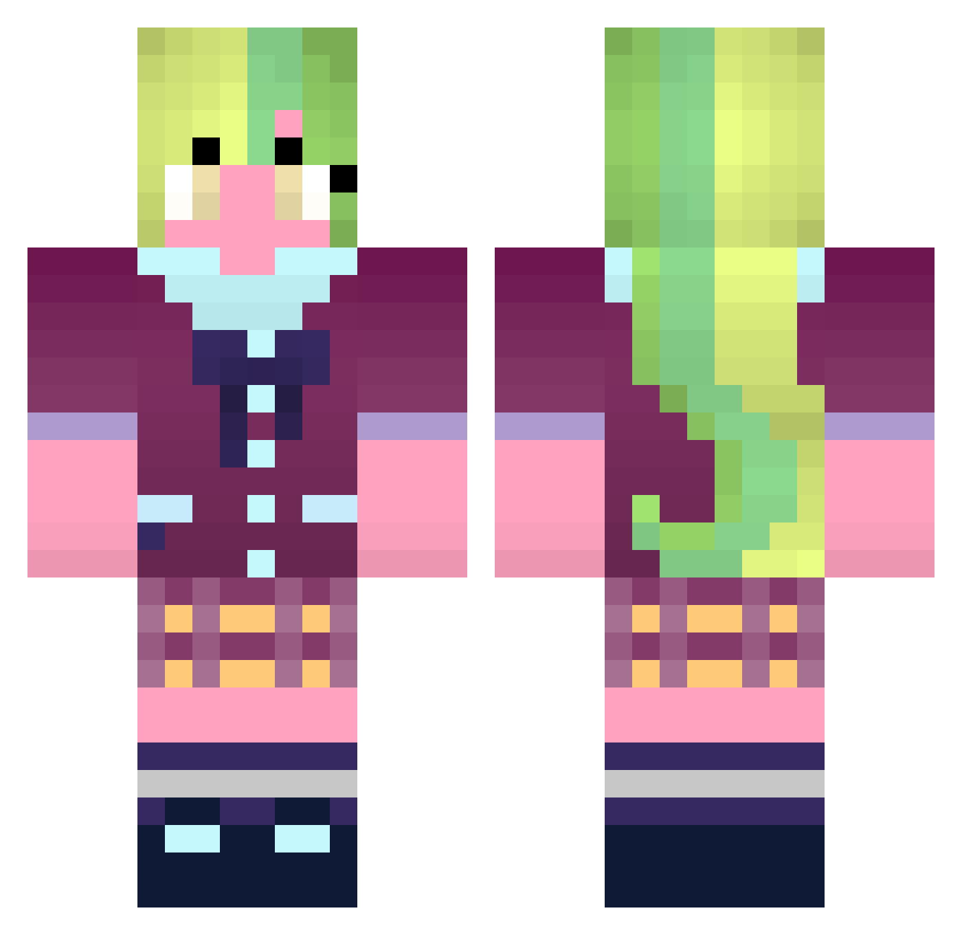 Dromaeosaur2007 Minecraft skin, front and back view