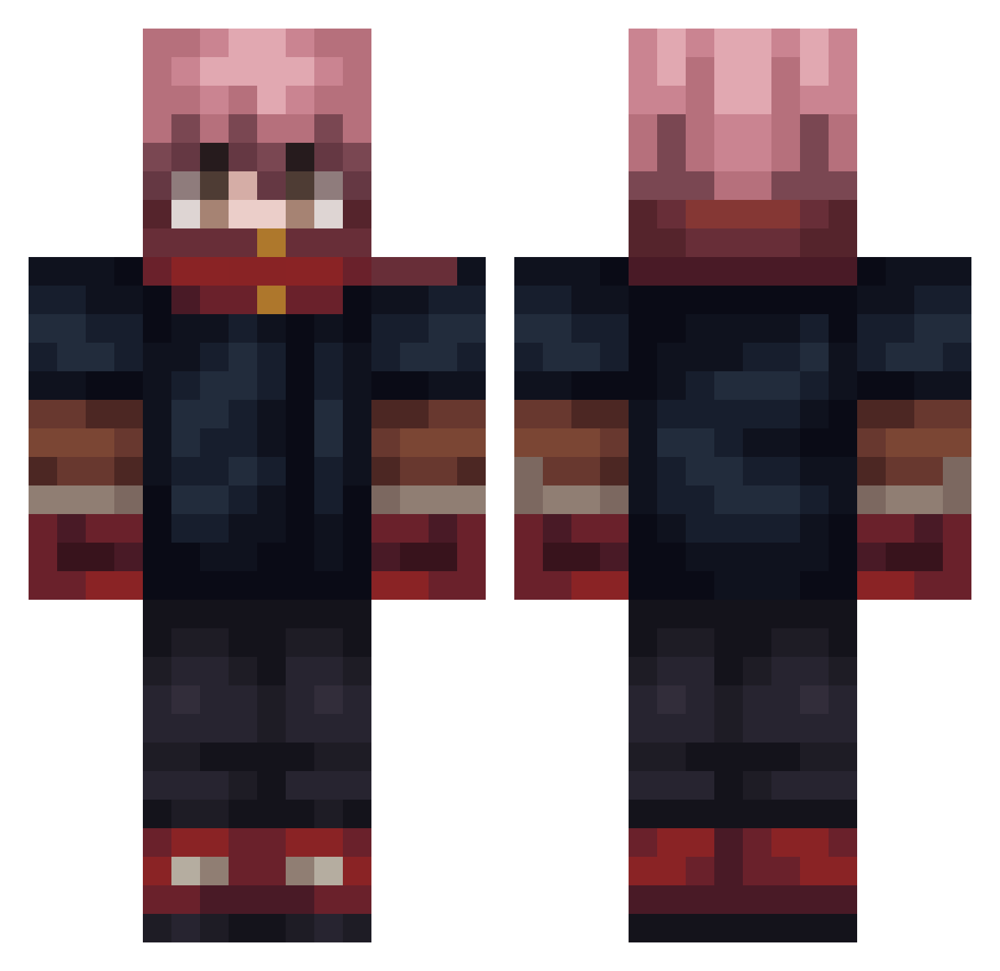 ashallakat Minecraft skin, front and back view
