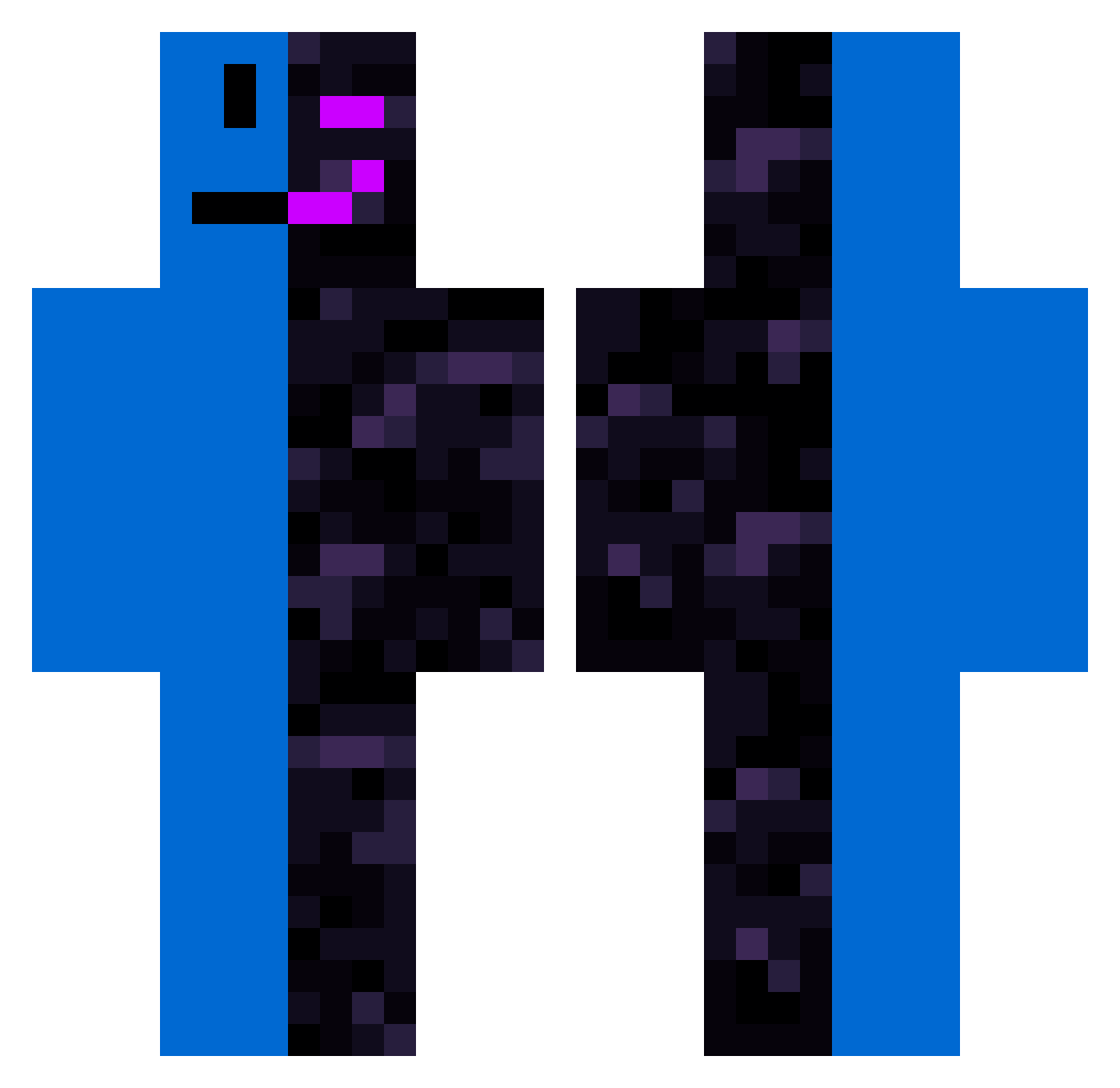 velociraptorpnk Minecraft skin, front and back view