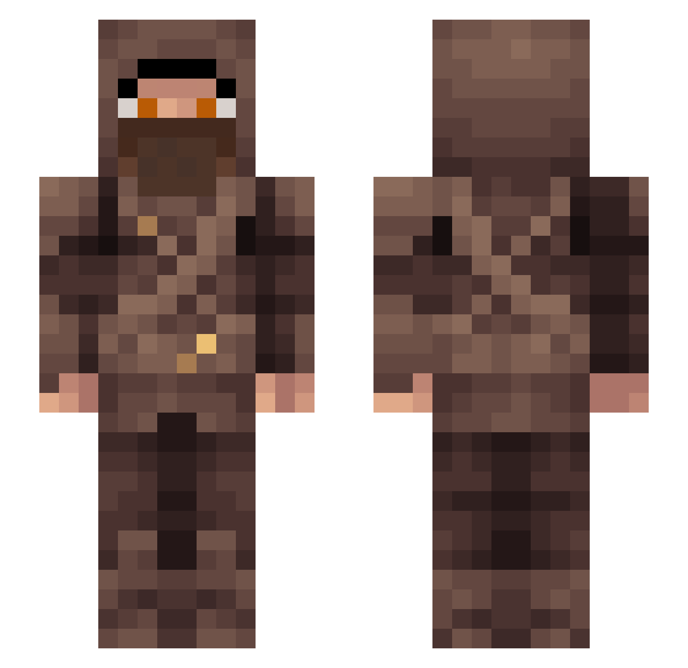 Shdwmere Minecraft skin, front and back view