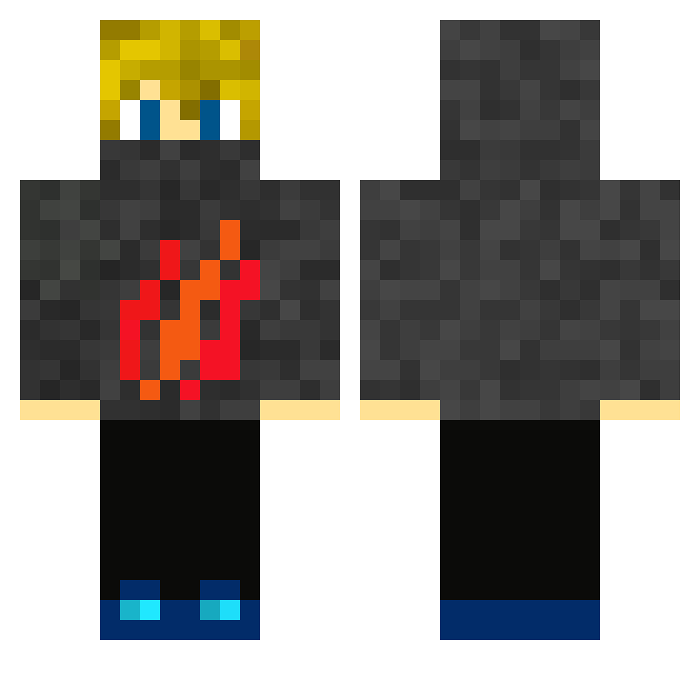 putmeinacasket Minecraft skin, front and back view