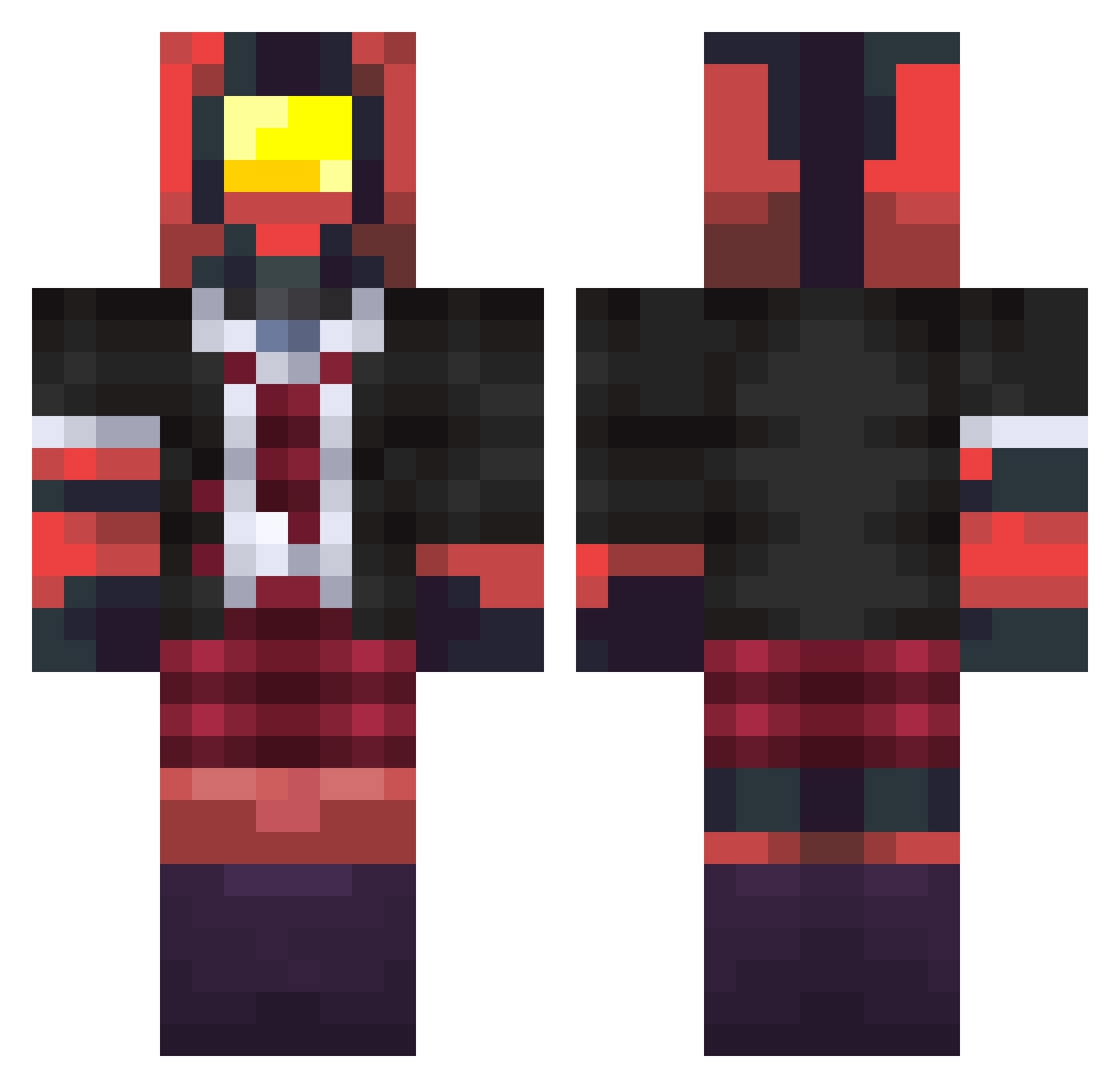 CaptainSam1619 Minecraft skin, front and back view