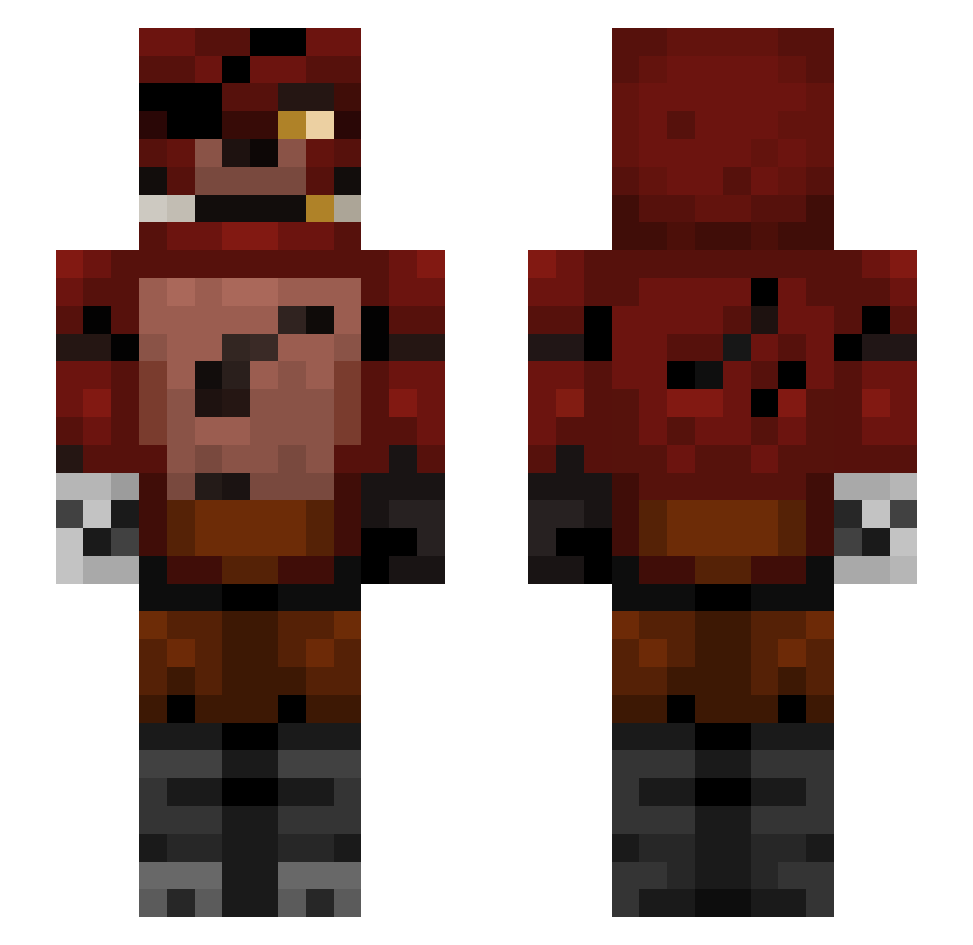 Rageb4sh Minecraft skin, front and back view