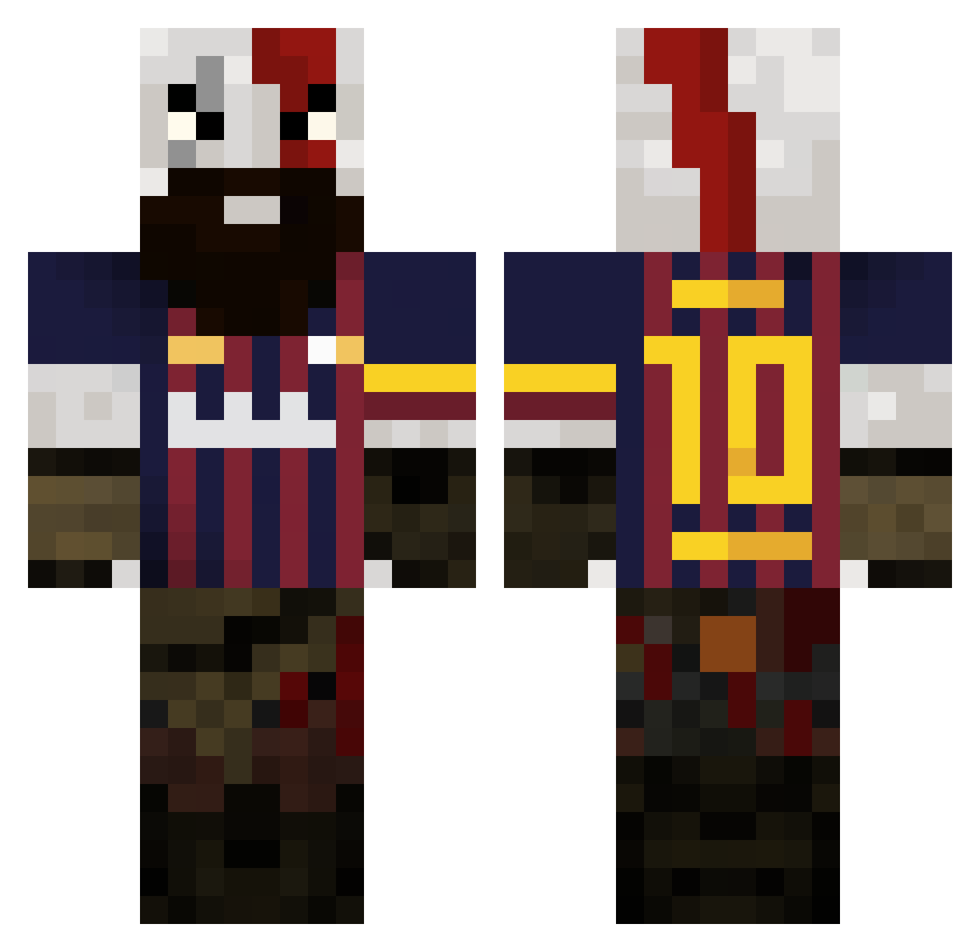 po4no Minecraft skin, front and back view