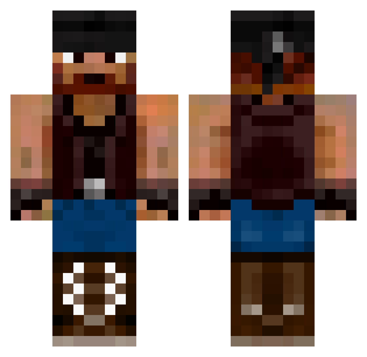 FleetQuest Minecraft skin, front and back view