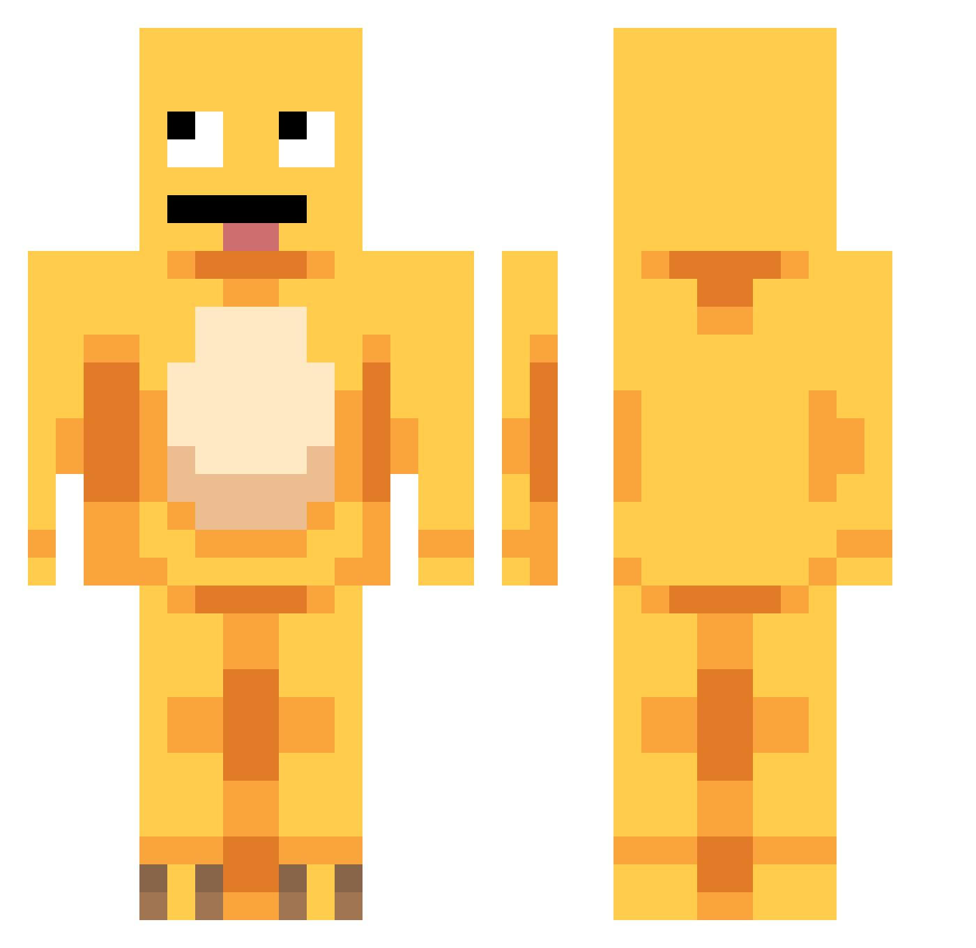 Naygnix Minecraft skin, front and back view