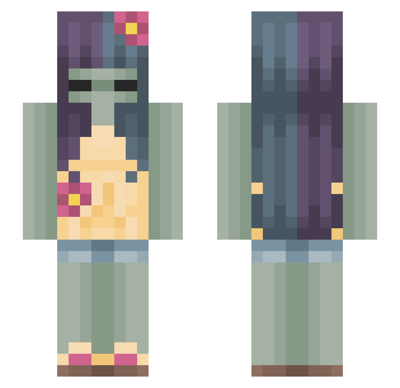 Meeeeeeester_ Minecraft skin, front and back view
