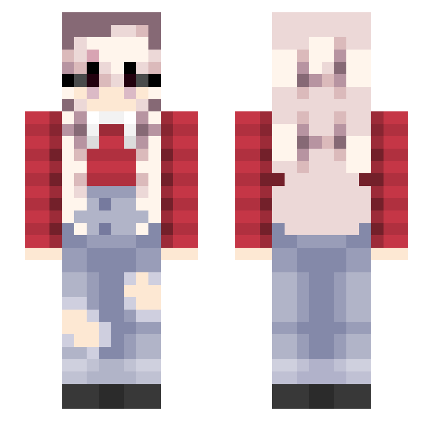 LadyChaos126 Minecraft skin, front and back view