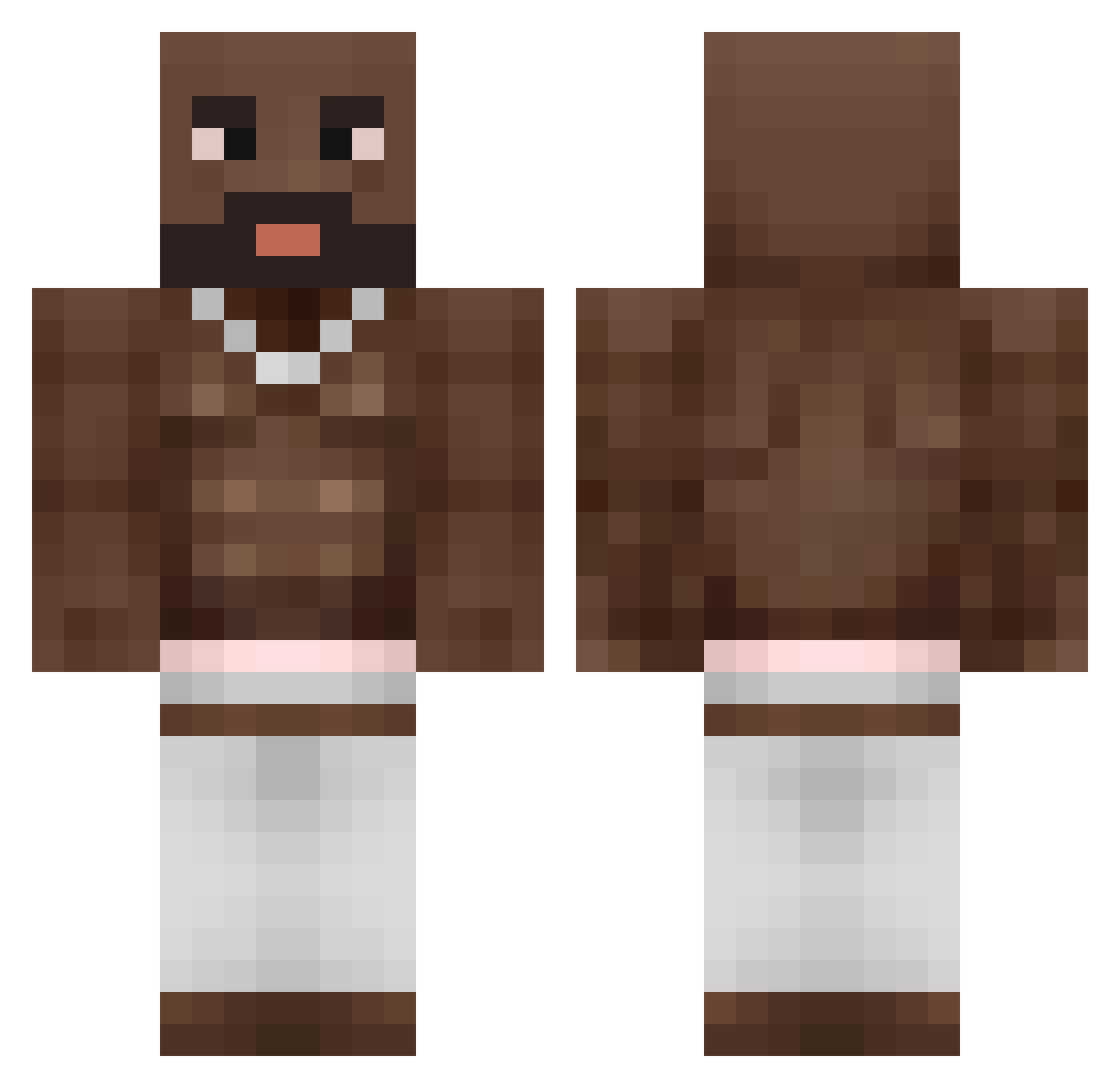 AsakuraZ Minecraft skin, front and back view