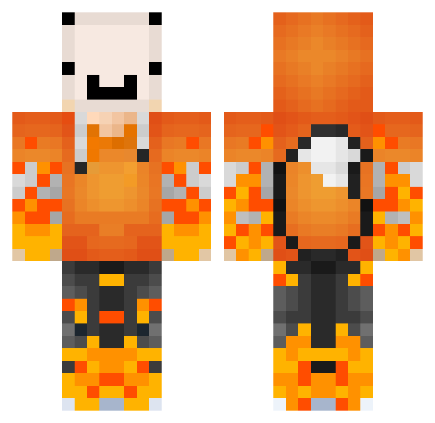capitaineTitano Minecraft skin, front and back view
