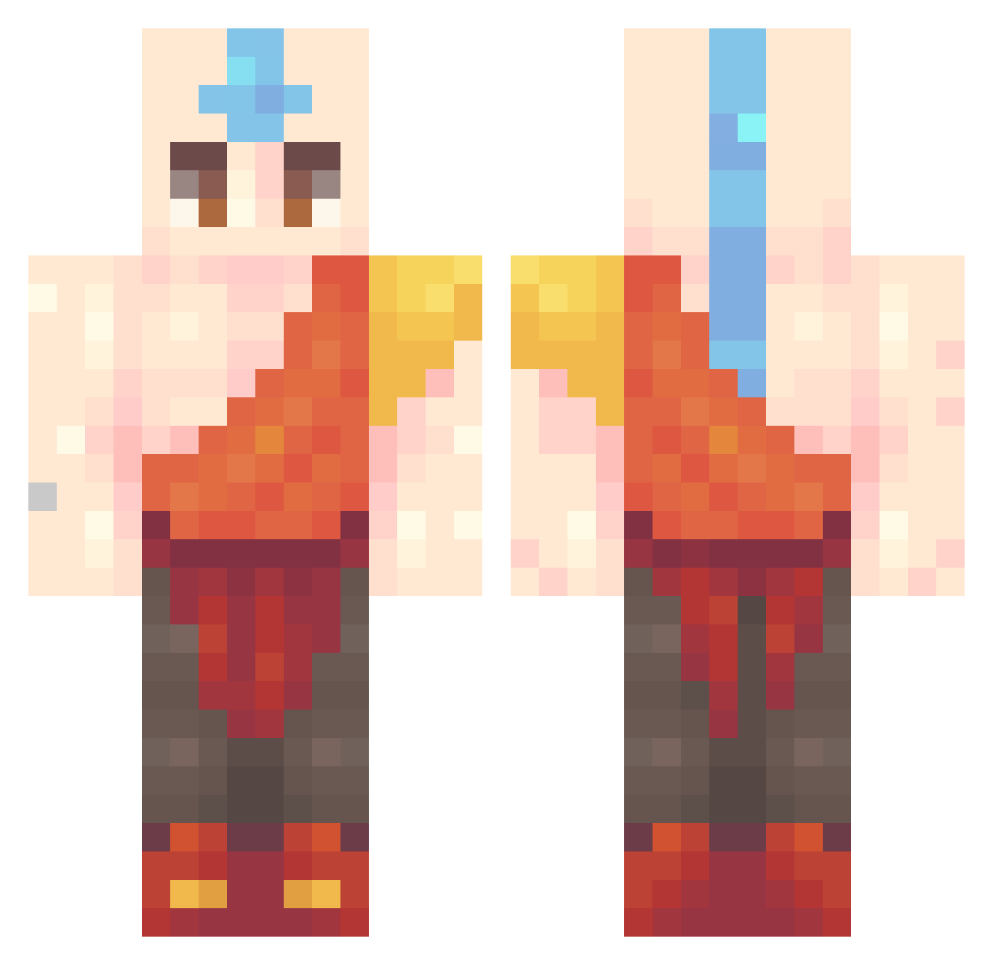 mayakaraleva27 Minecraft skin, front and back view