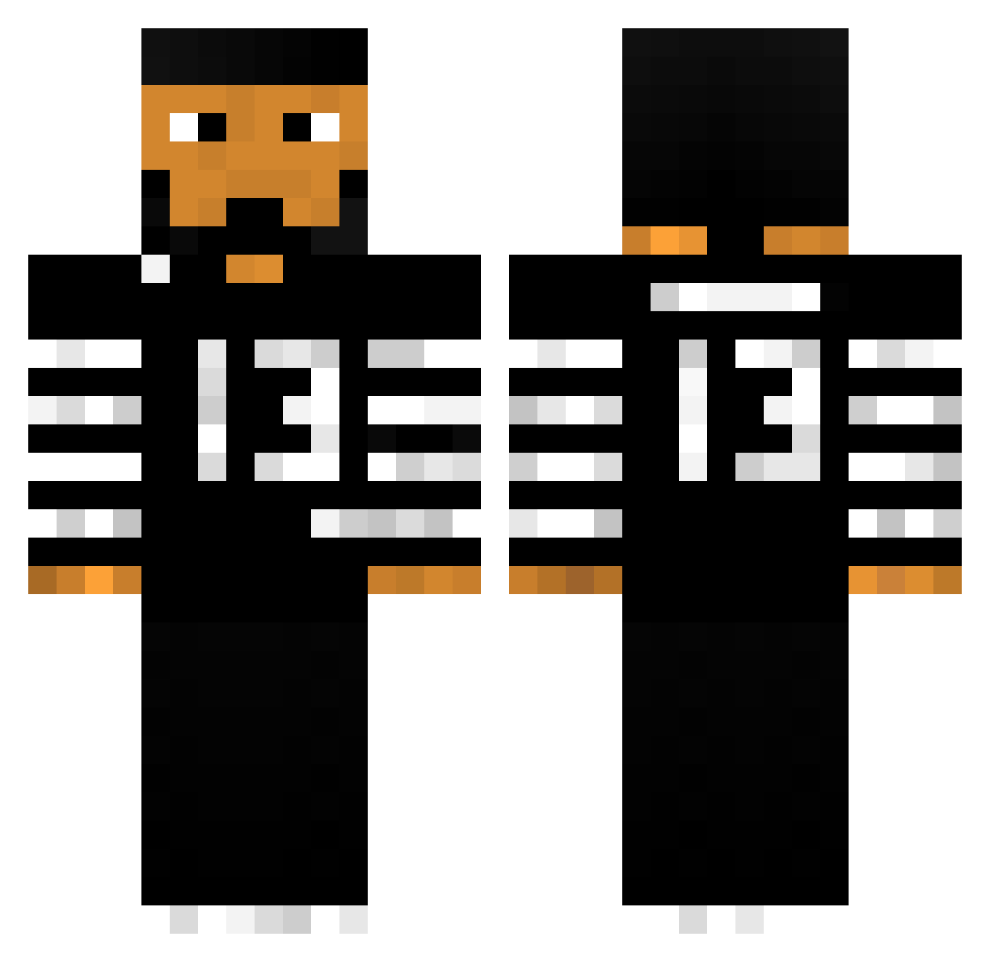 Jesusmahi07 Minecraft skin, front and back view