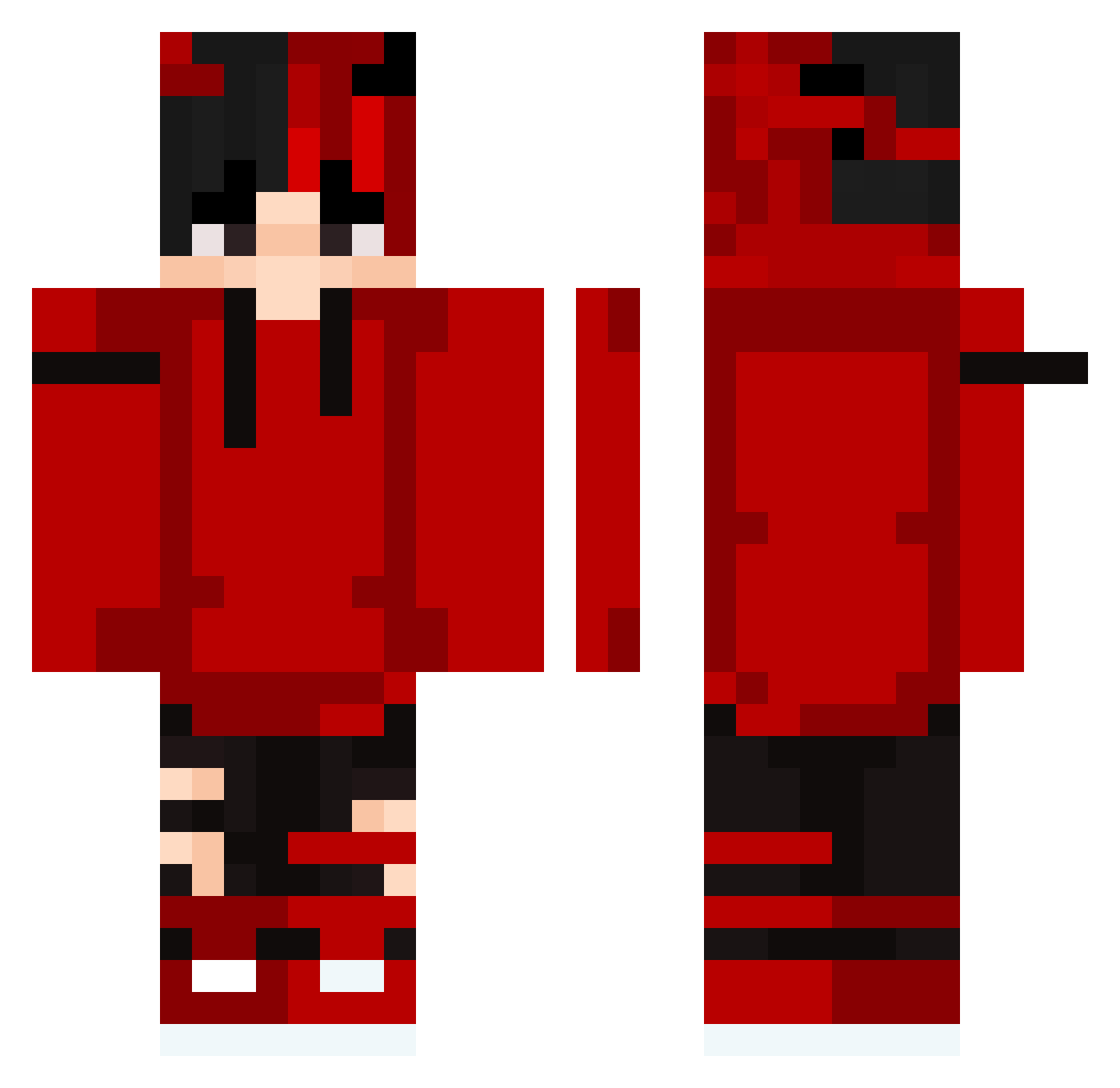 Hyuga0306 Minecraft skin, front and back view