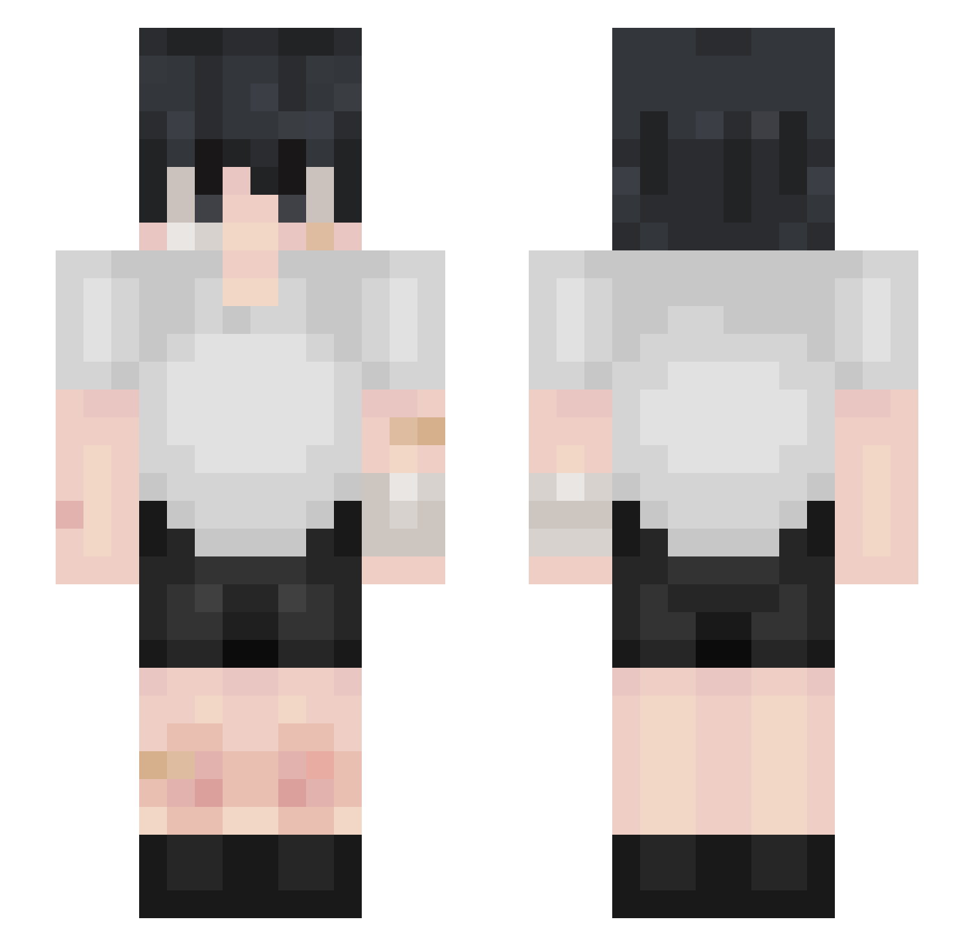 notvlp Minecraft skin, front and back view