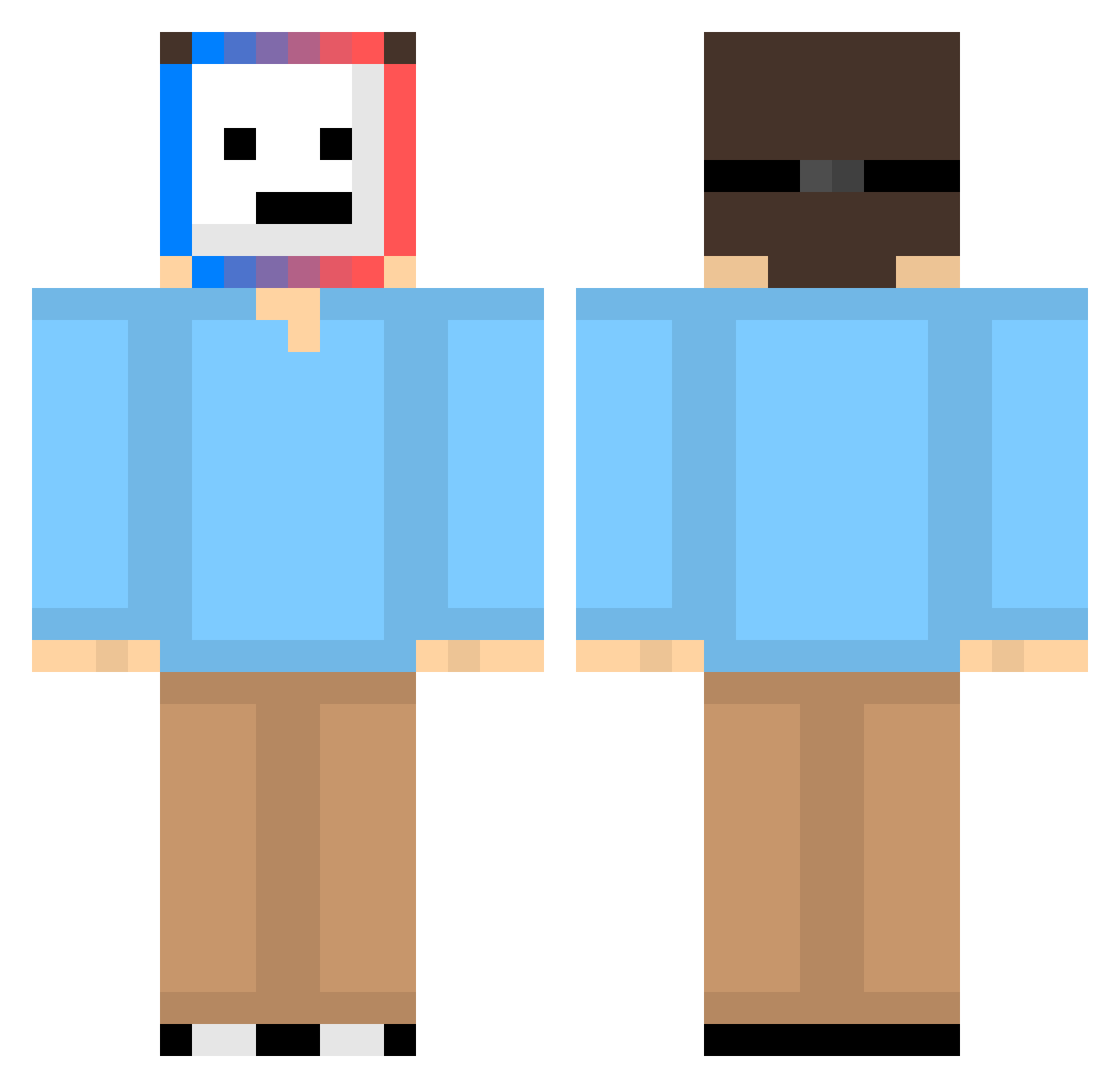 yamaaaaada Minecraft skin, front and back view
