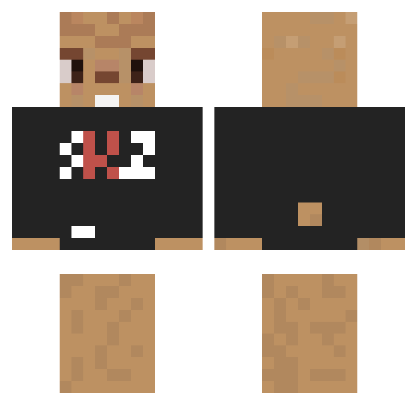 Xianio Minecraft skin, front and back view