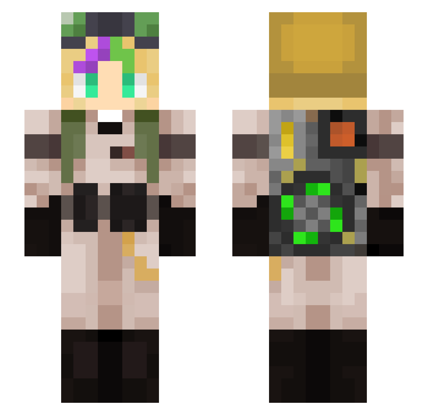 BuzzyyyyBee Minecraft skin, front and back view