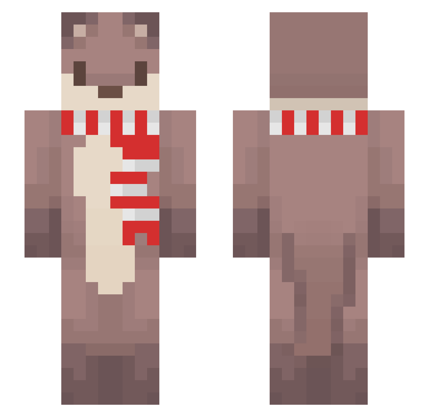 CuzImKira Minecraft skin, front and back view