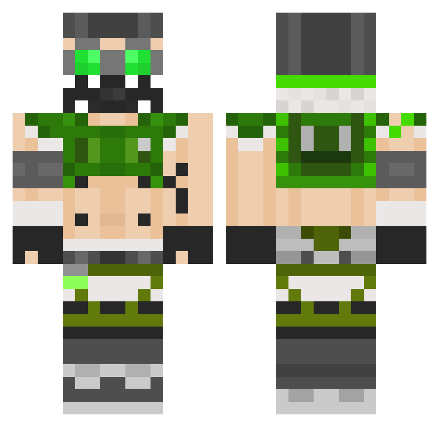 Yellowsnowlicker Minecraft skin, front and back view