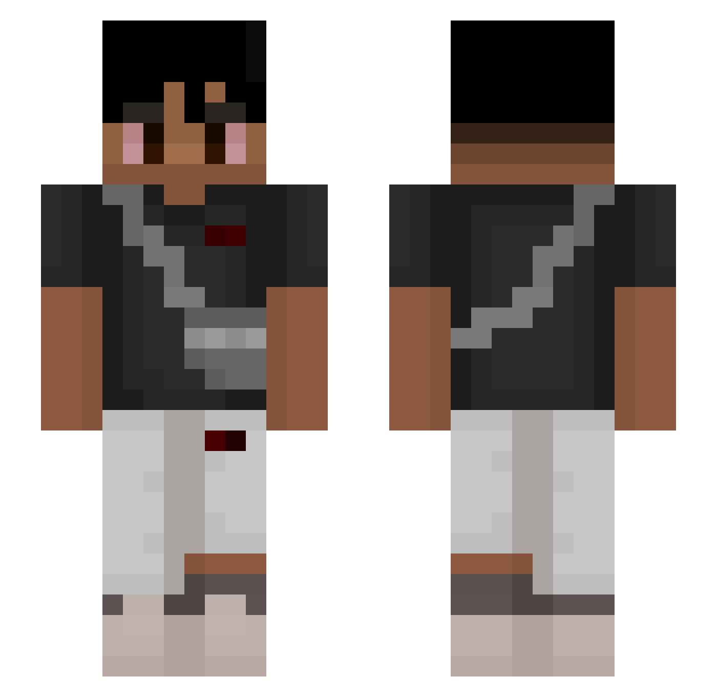 sx180 Minecraft skin, front and back view