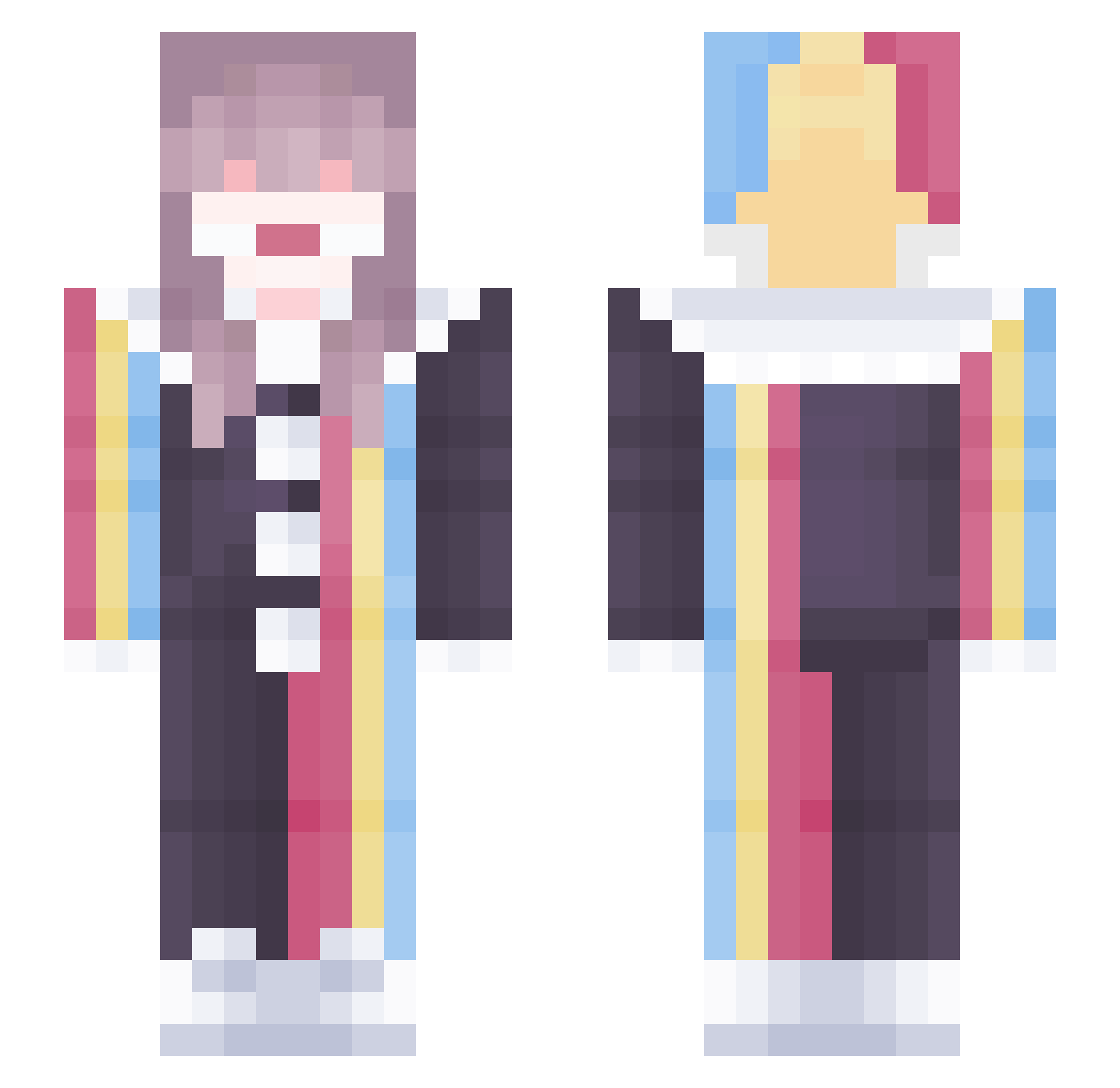 Otzm Minecraft skin, front and back view